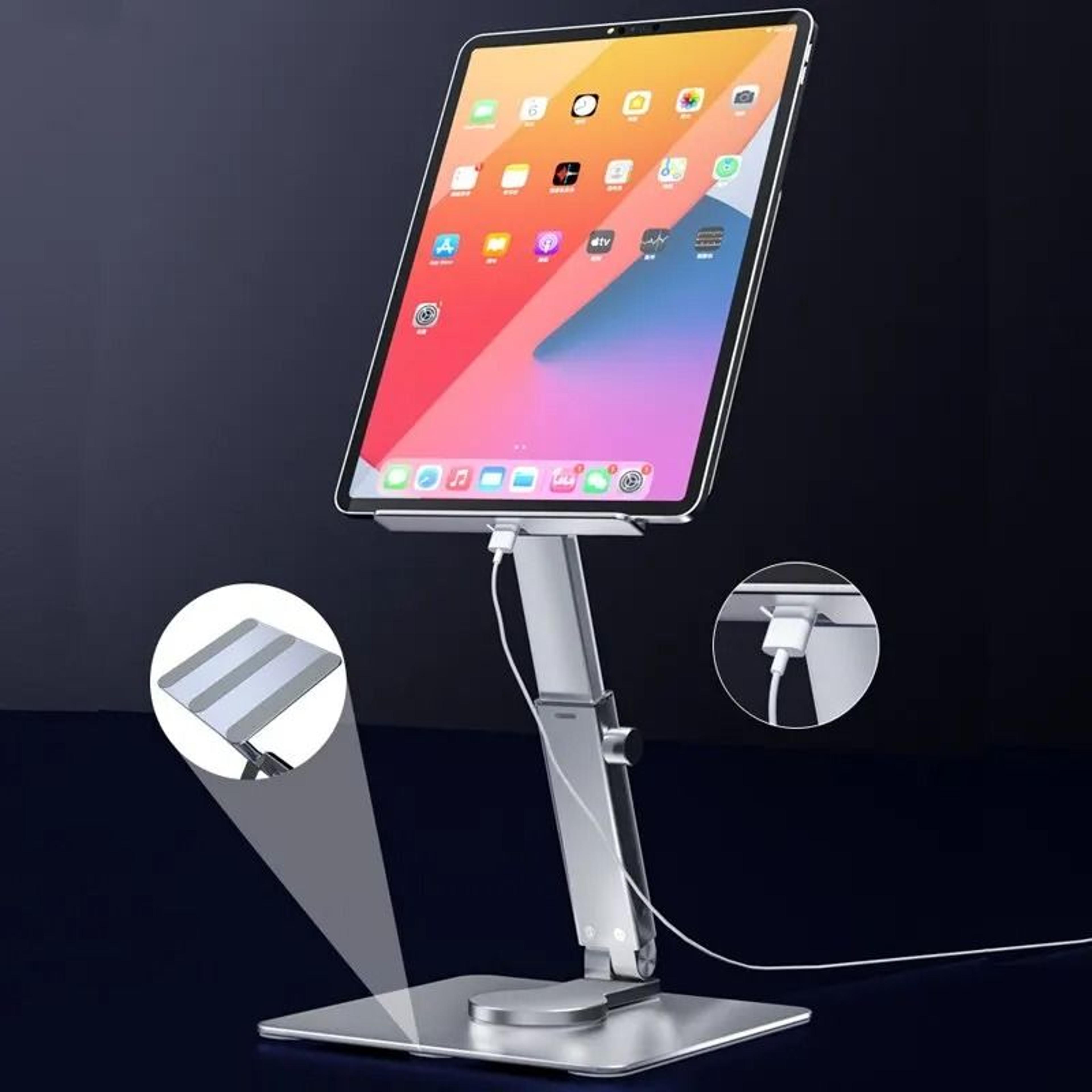 Aluminum Rotating Tablet Stand  HeavyDuty 360 Desktop Riser 6