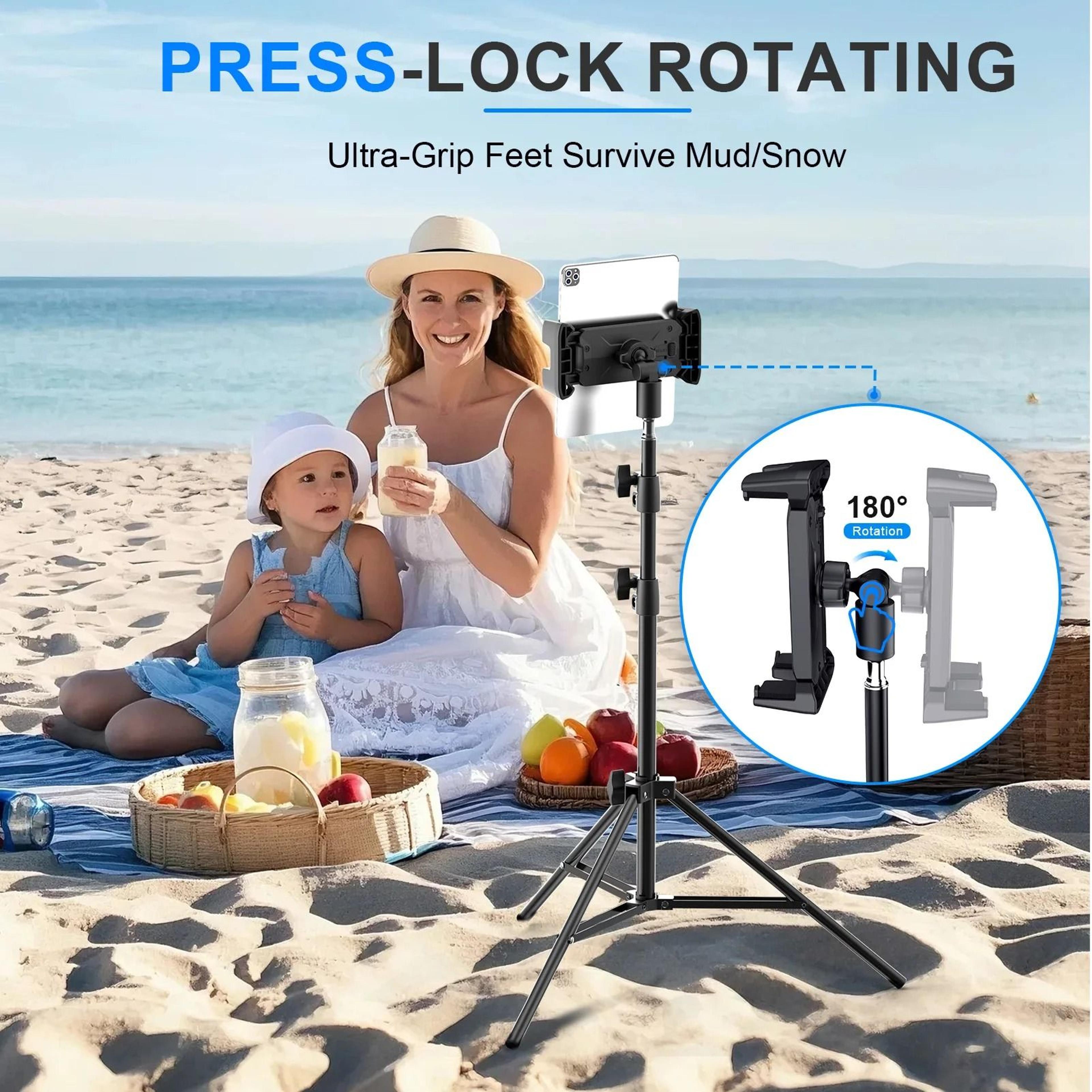 Tripod Floor Tablet Stand  Adjustable HeavyDuty Tablet Support 5
