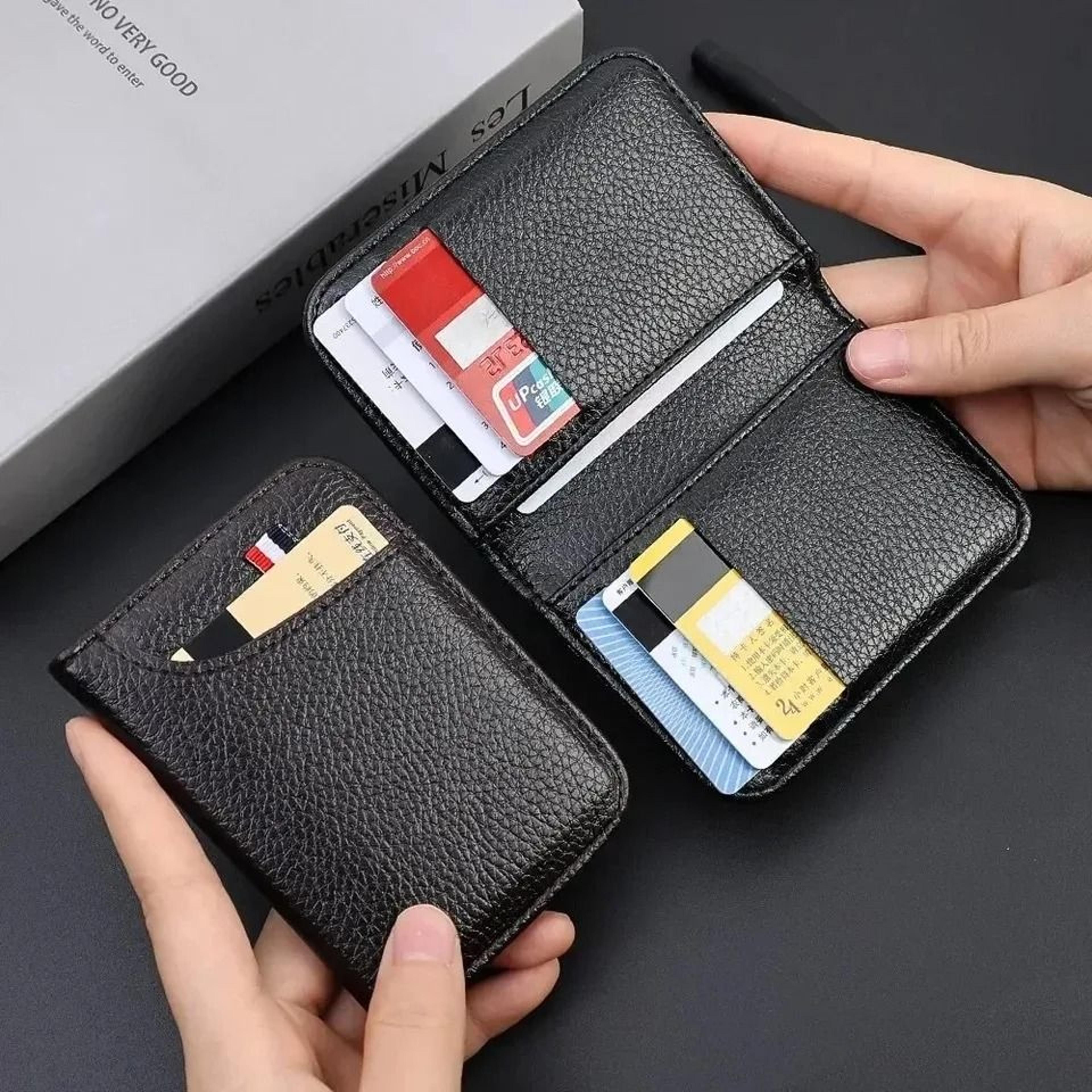 Portable Super Slim Soft Wallet  Minimalist PU Leather Card Holder 3