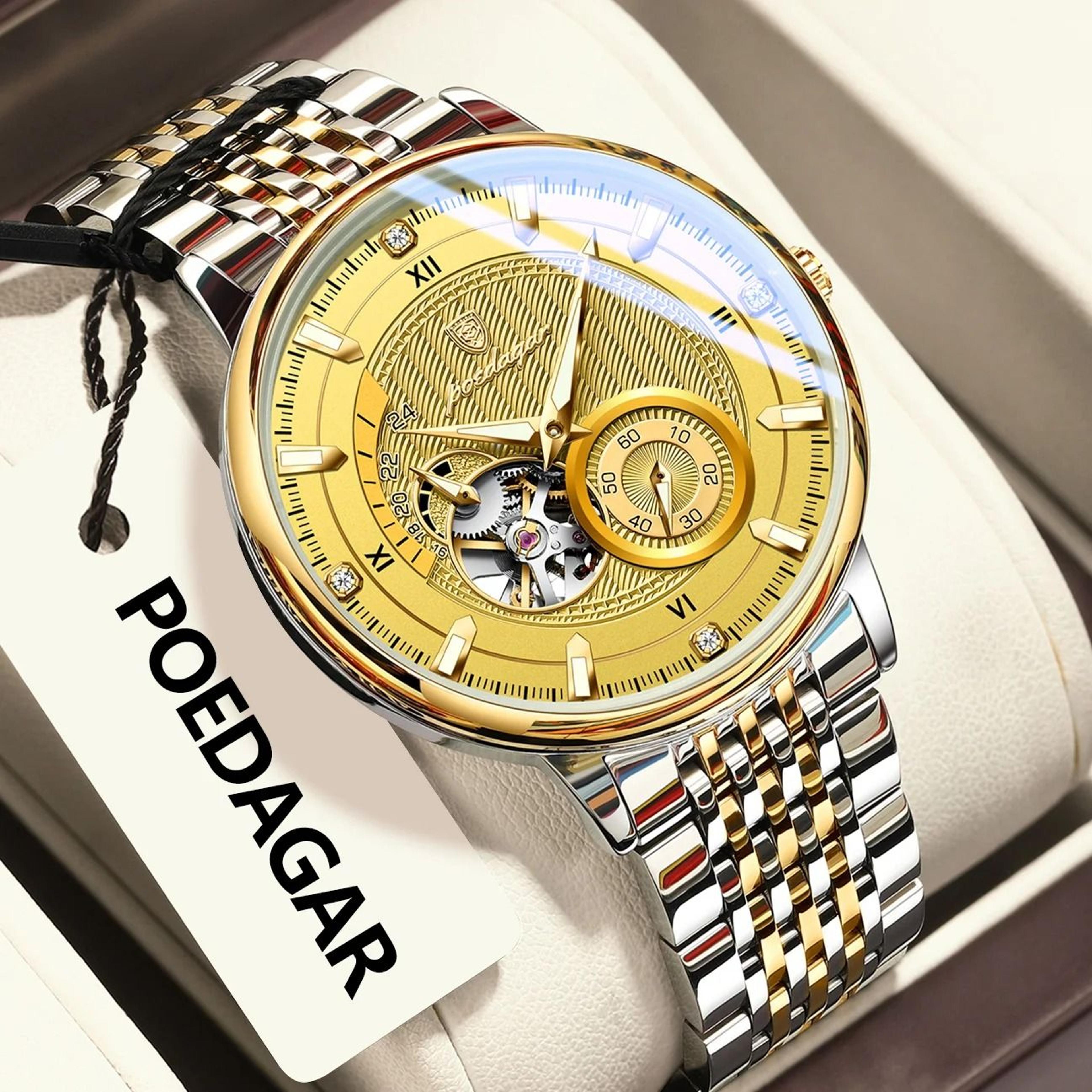 Hollow Tourbillon Mechanical Watch  Luxury Luminous Automatic Stainless Steel Timepiece 10
