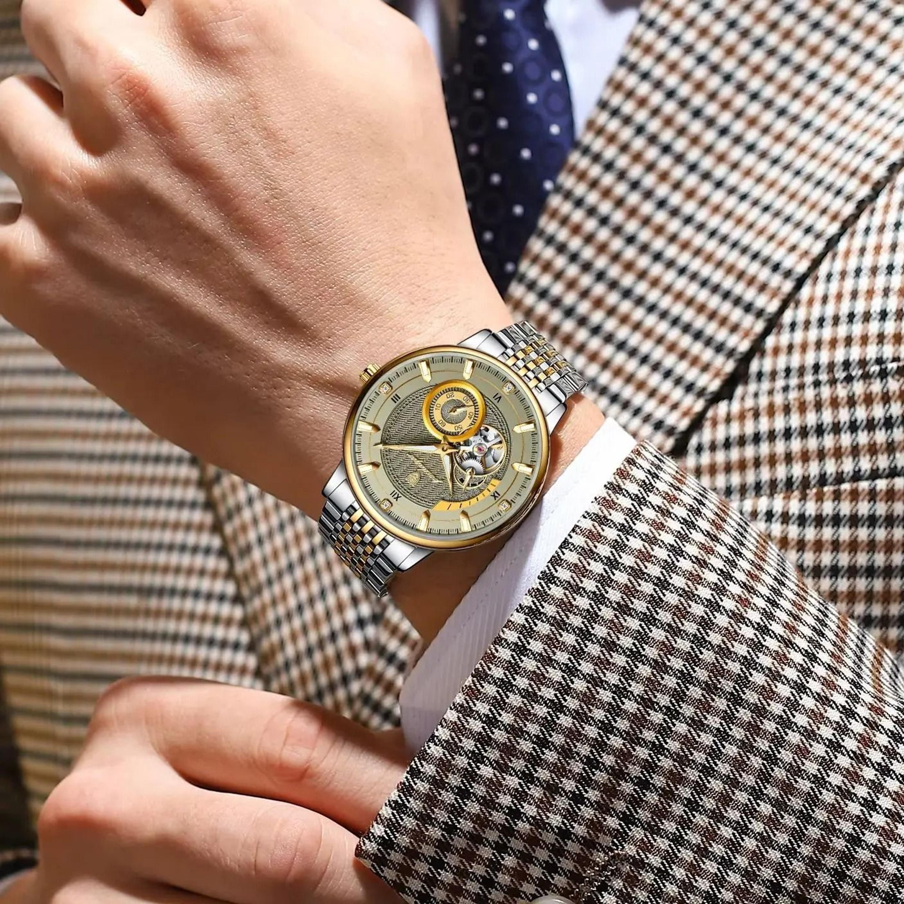 Hollow Tourbillon Mechanical Watch  Luxury Luminous Automatic Stainless Steel Timepiece 6