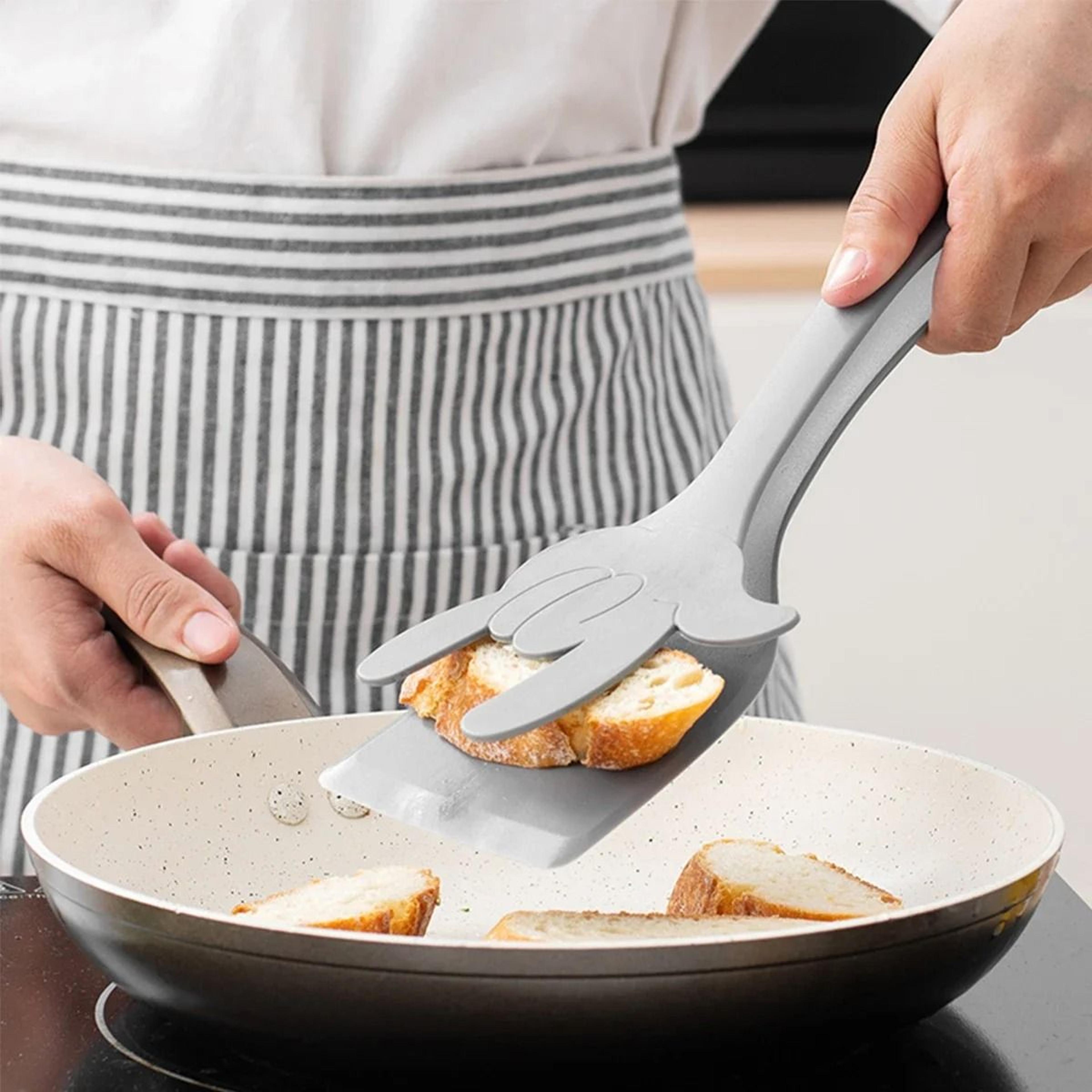 Silicone Grip And Flip Spatula Tongs 4