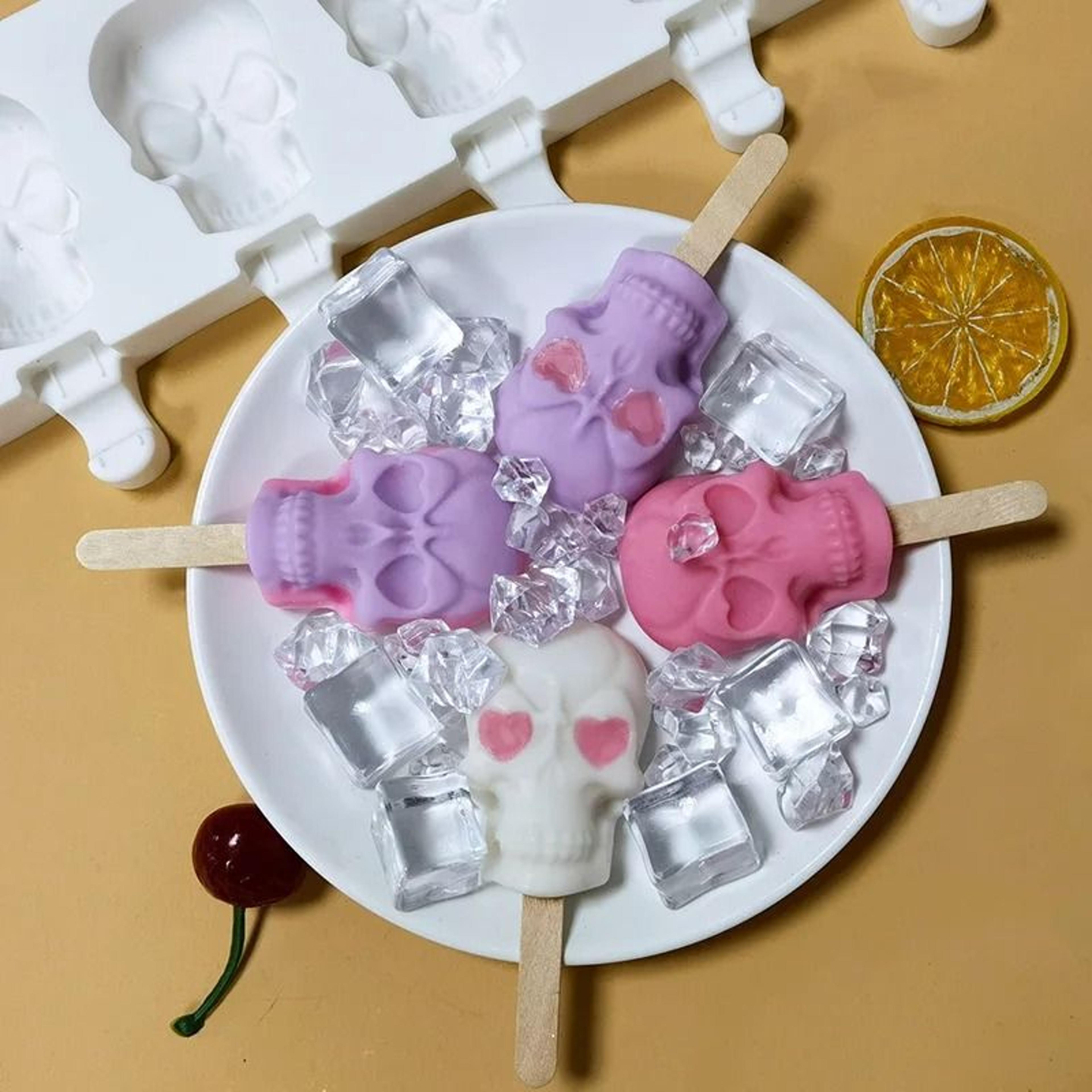 6Cavity Skull Silicone Popsicle  Ice Mold 3
