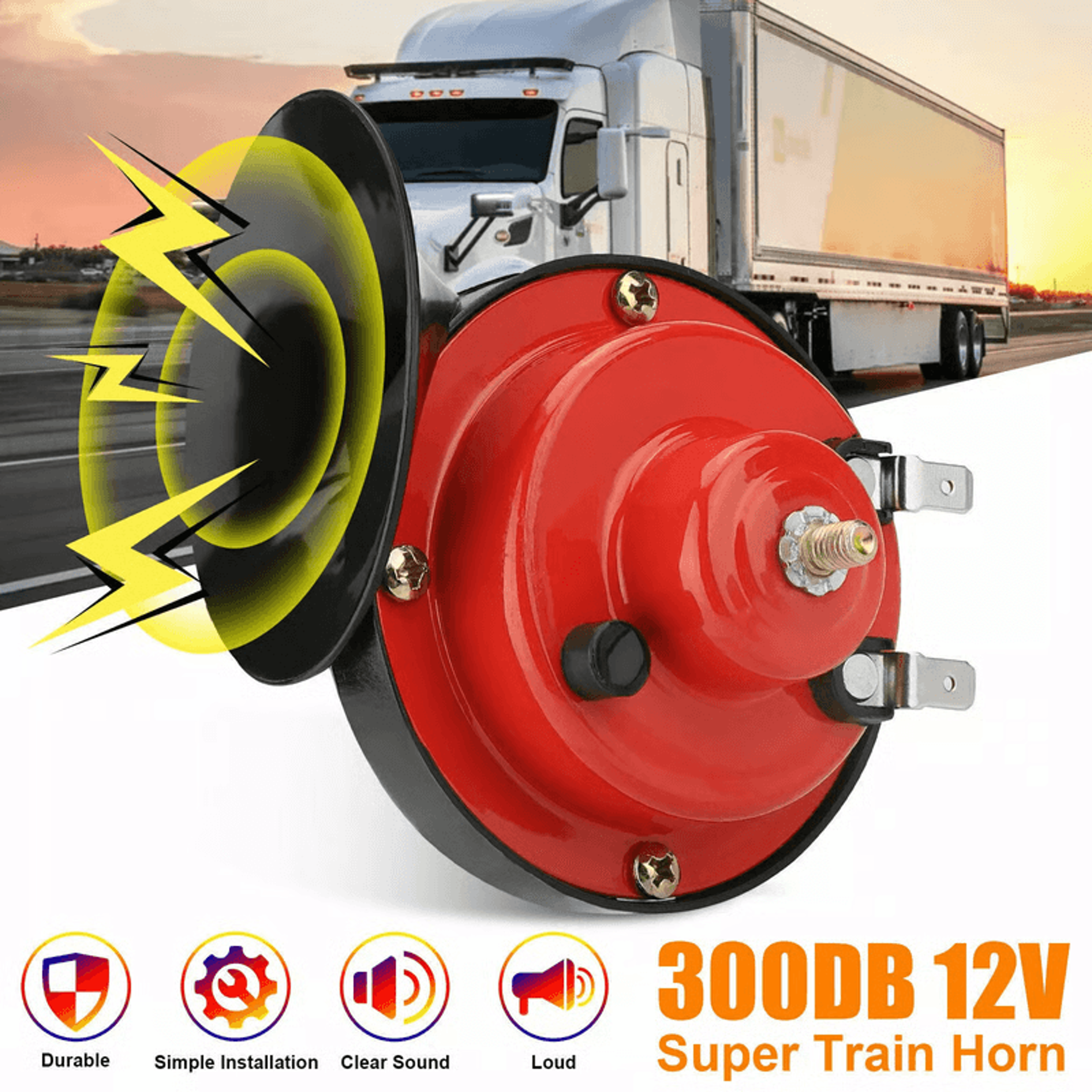 300DB Super Train Horn For Trucks Cars  Boats  Compact  Loud Air Horn 8