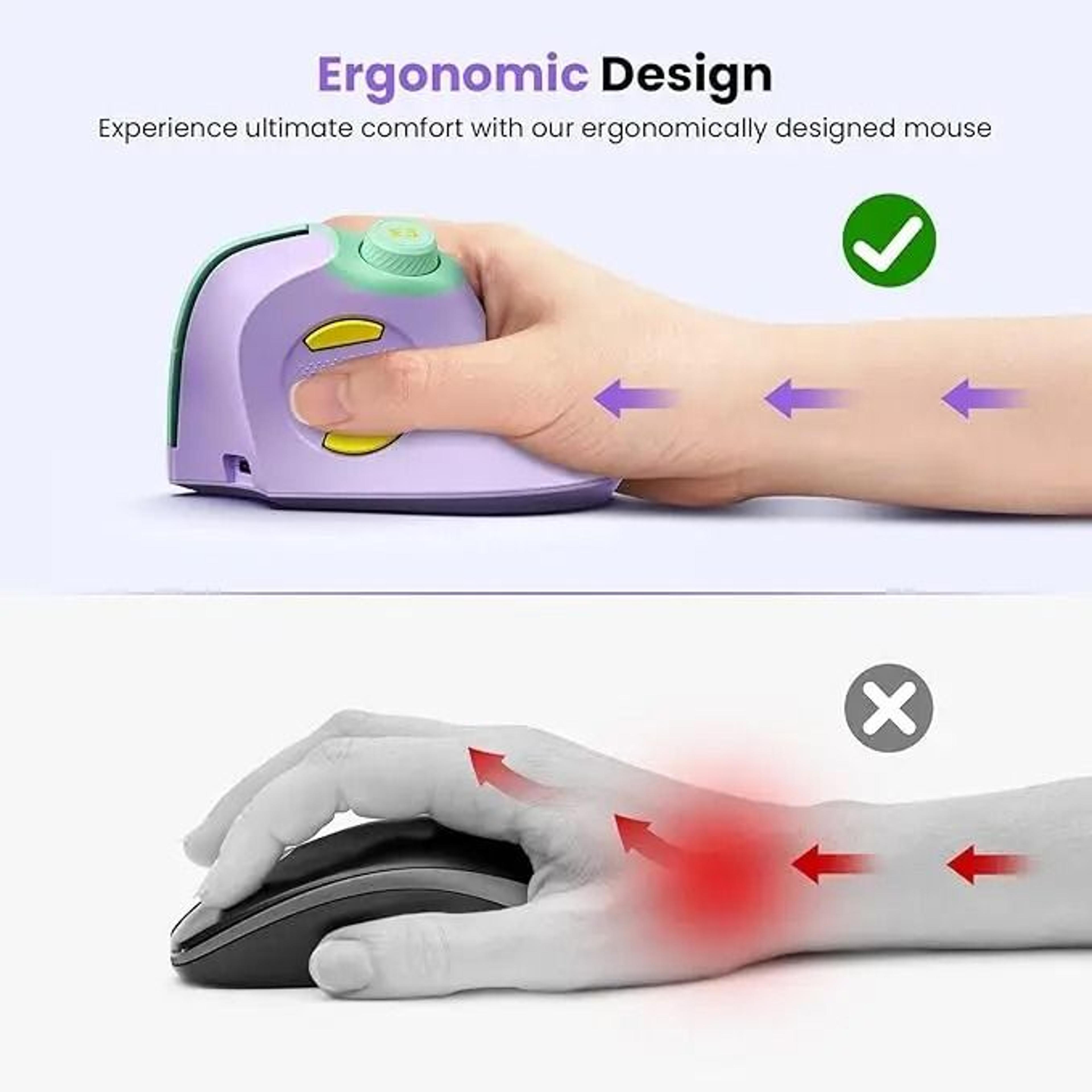 Ergonomic Vertical Wireless Mouse With MultiDevice Mastery 4