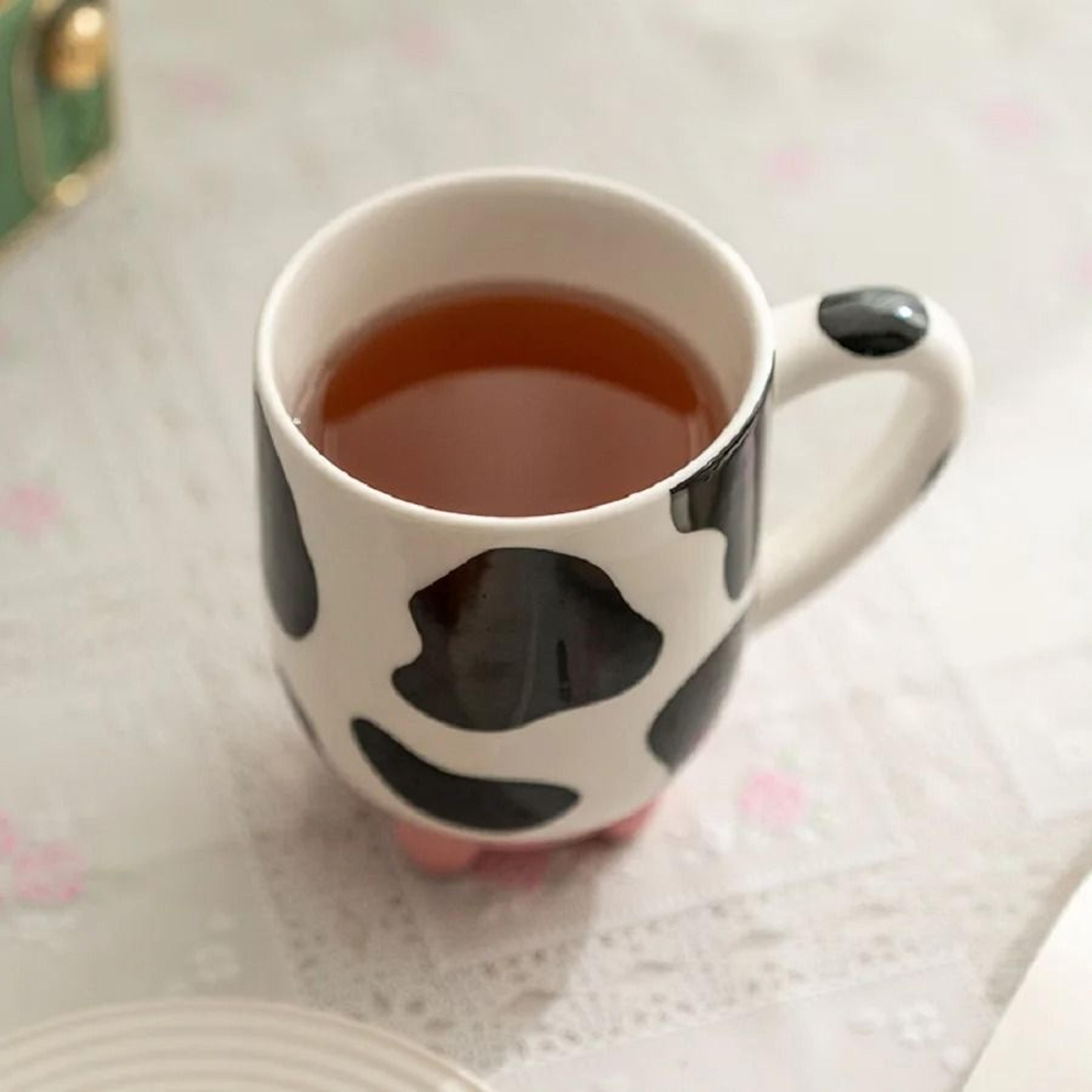 Handcrafted Cartoon Cow Ceramic Mug 1