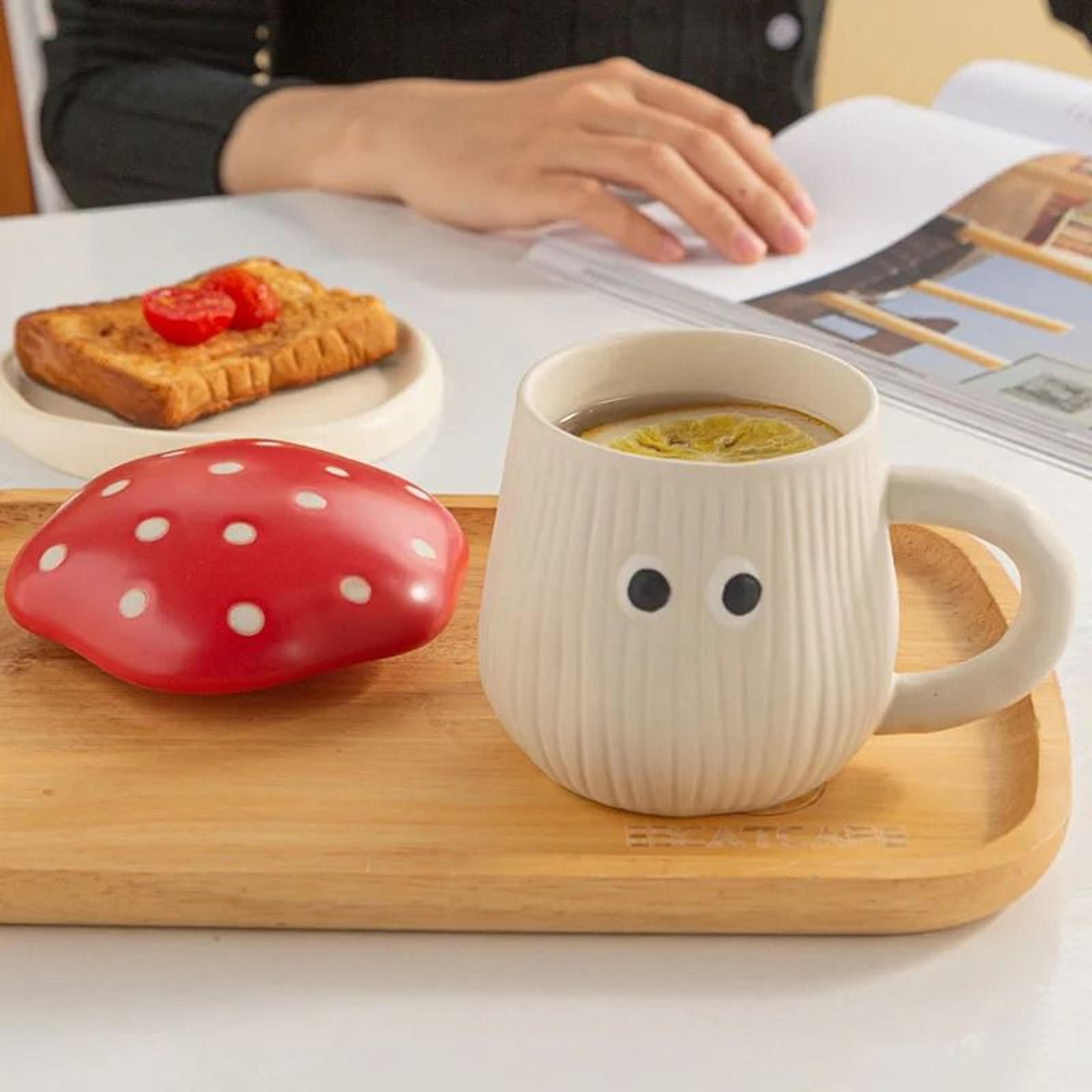 Creative Red Mushroom Ceramic Coffee Cup 3