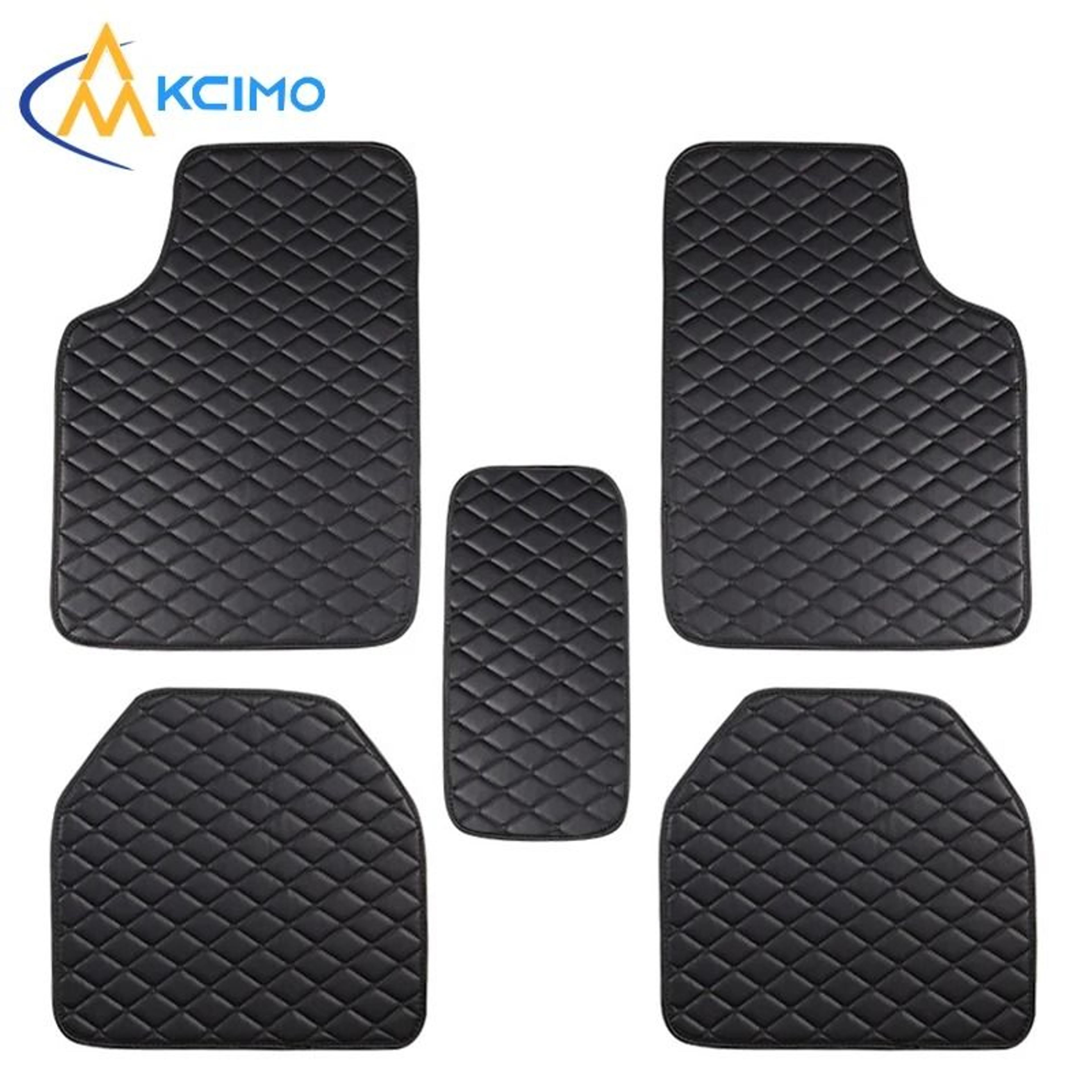 Elite Interior Defense Universal PU Leather Car Floor Mats  5Piece Complete Foot Pad Set 0