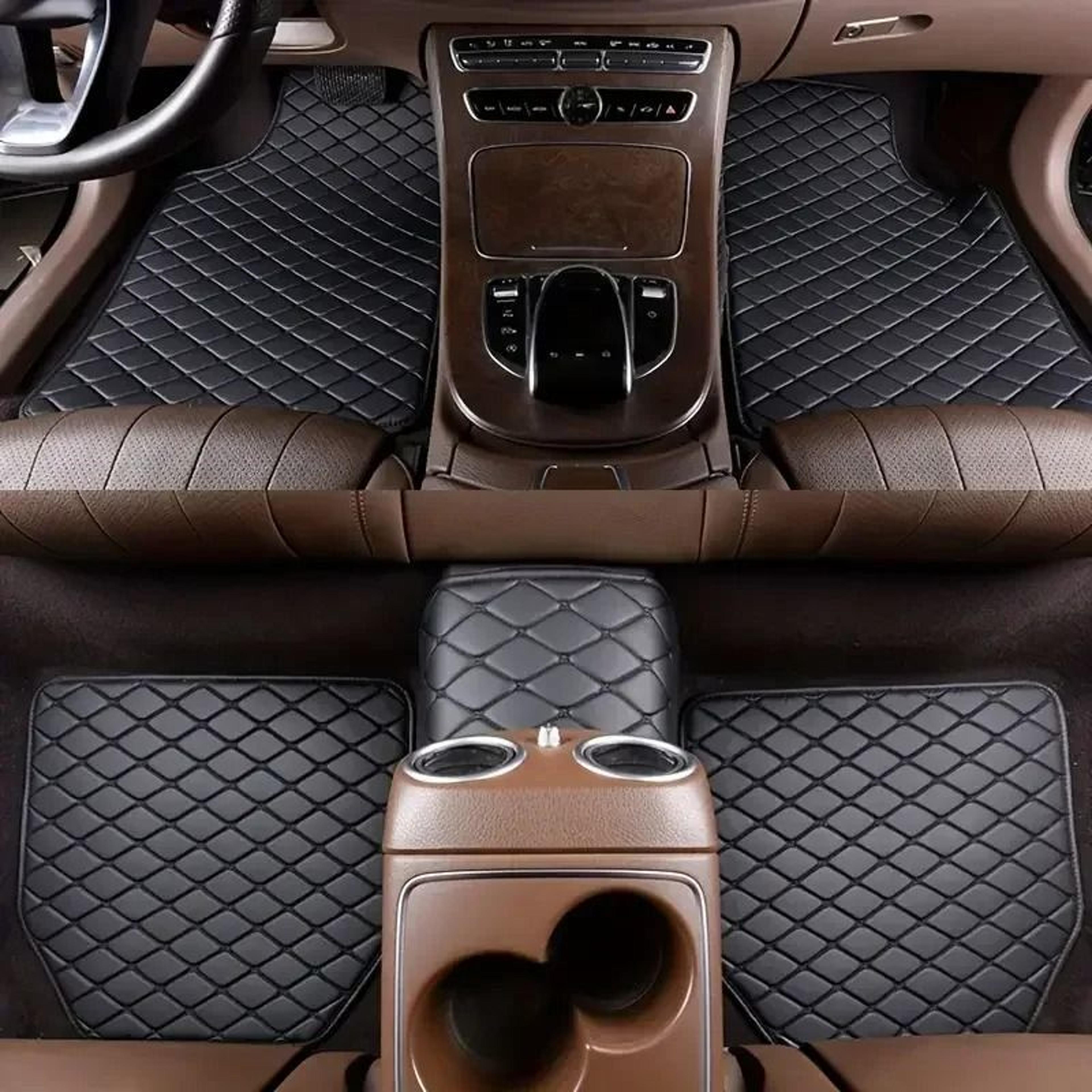 Elite Interior Defense Universal PU Leather Car Floor Mats  5Piece Complete Foot Pad Set 6