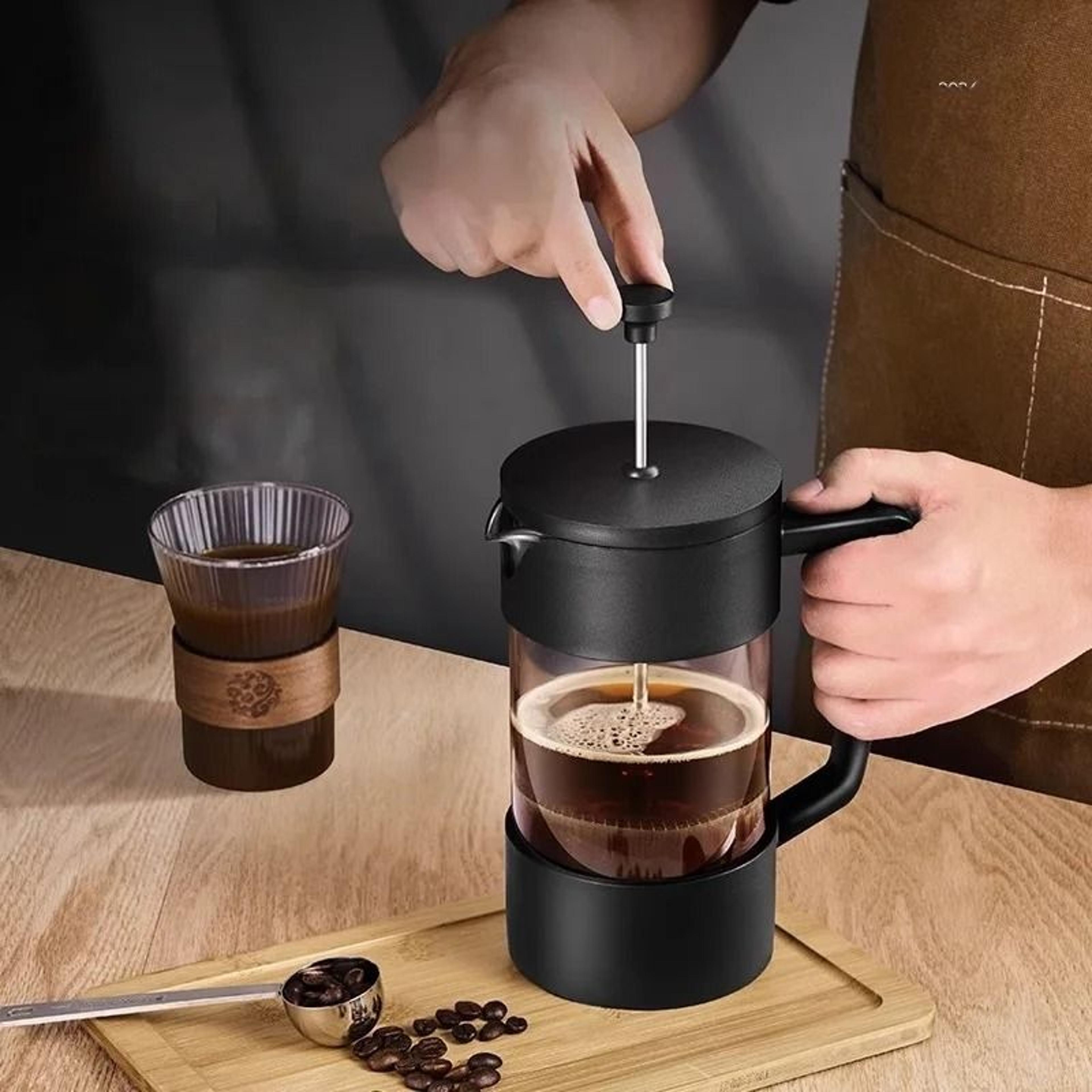 Glass French Press Coffee Maker  HeatResistant Borosilicate Brew Pot 1
