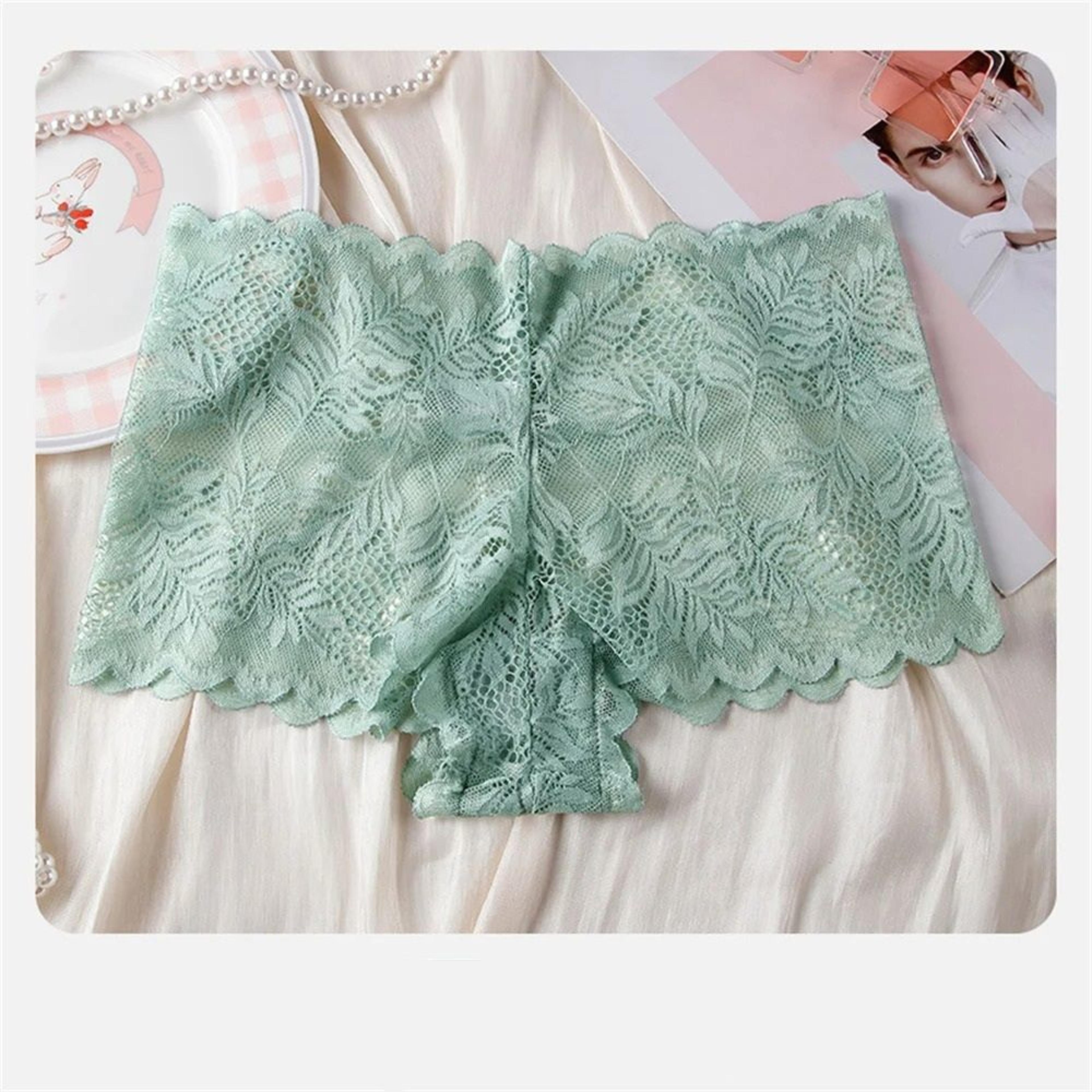 Lace Mesh Seamless Boyshorts  Elegant Hollow Out Jacquard Underwear 9
