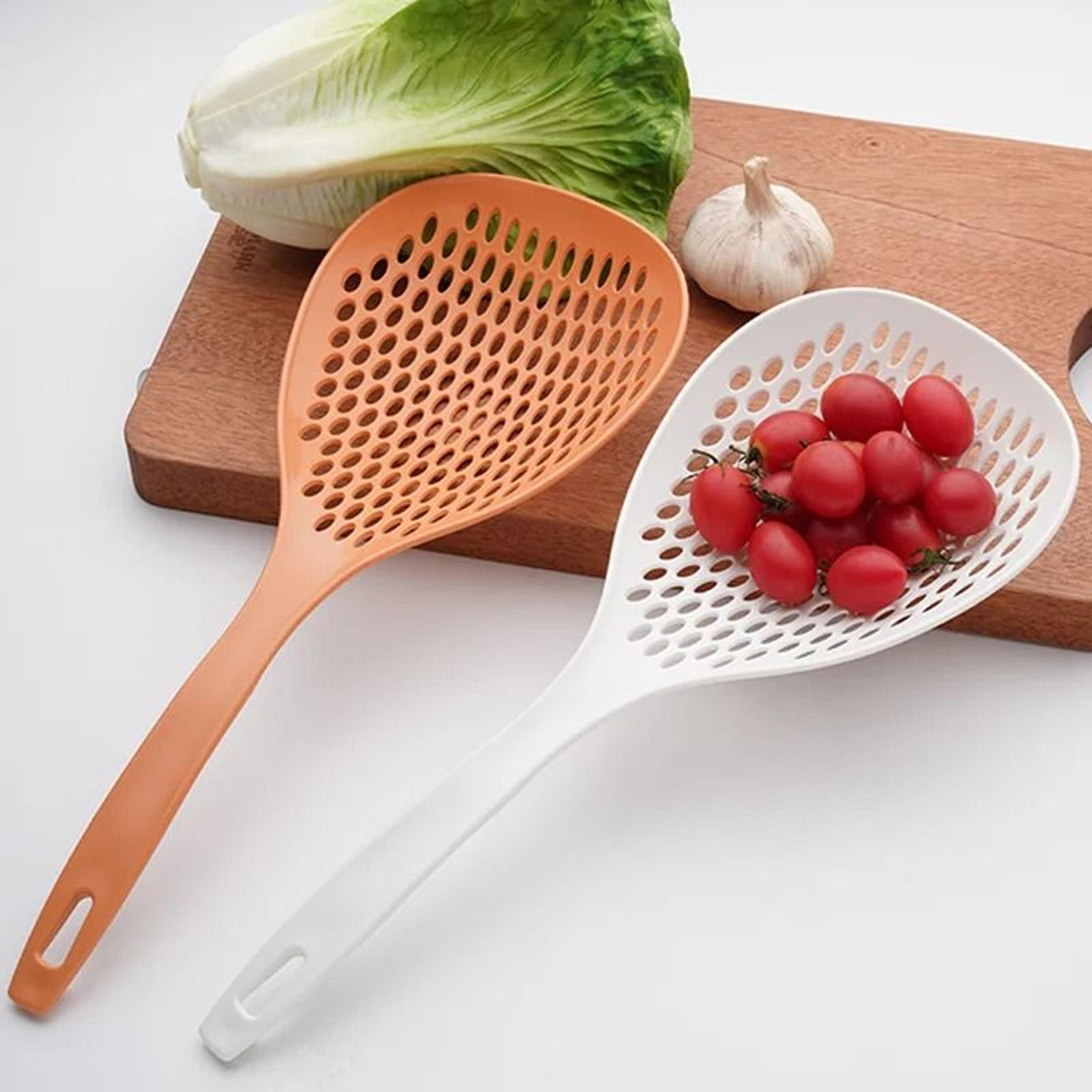 Jumbo Kitchen Strainer Scoop  LongHandled Noodle  Dumpling Drainer 3