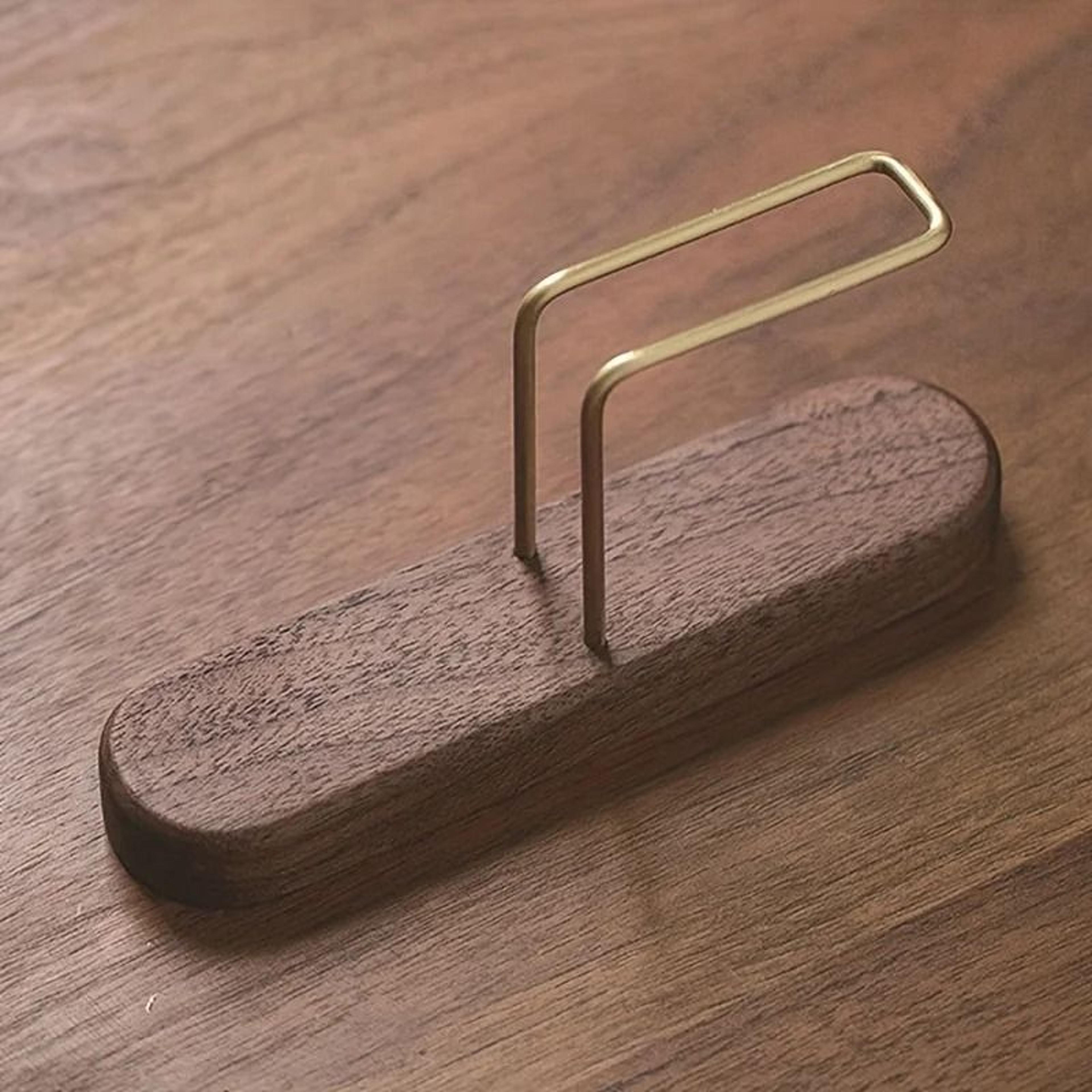 Walnut  Brass Coffee Filter Holder  Premium V60 Paper Storage Stand 2