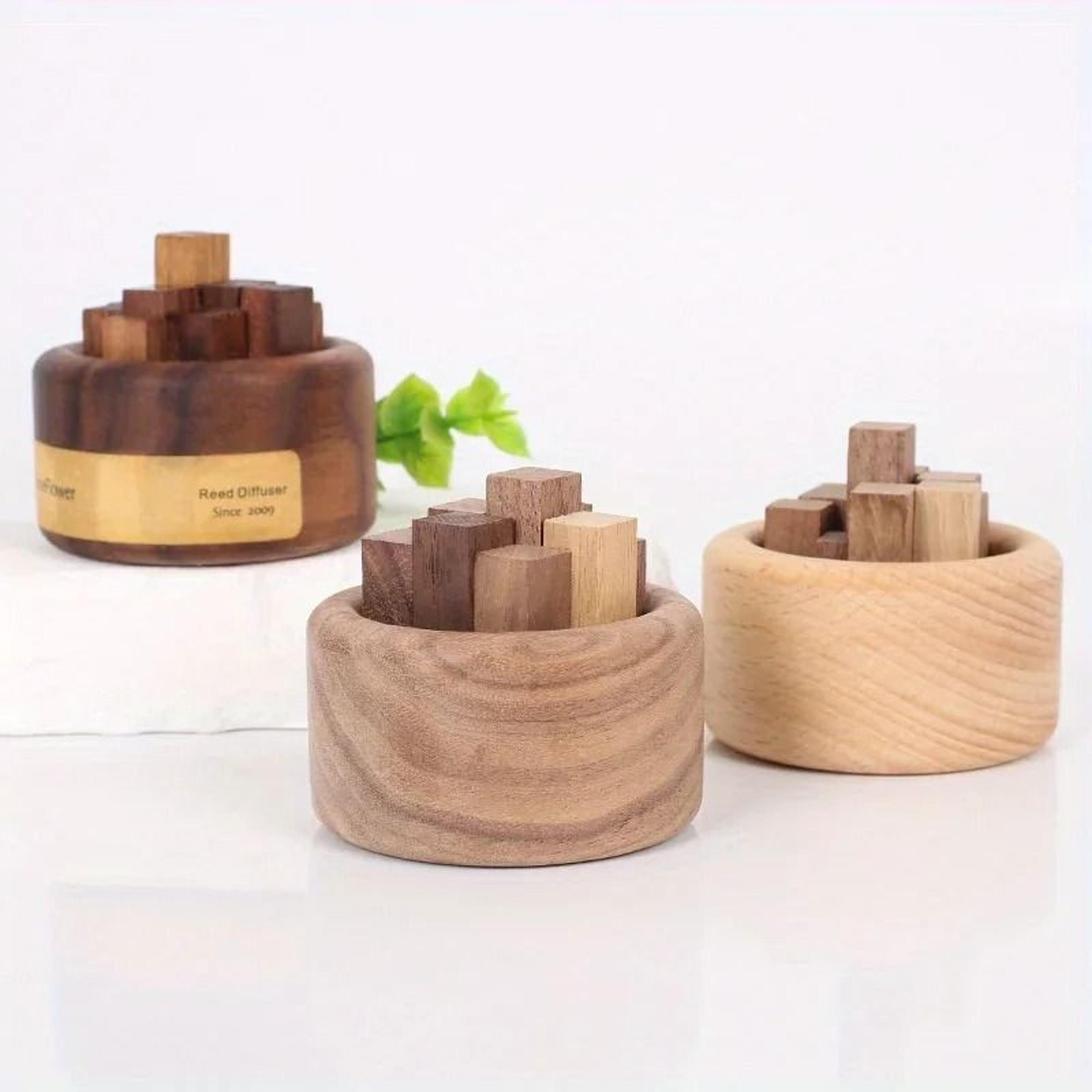Zen Wood Essential Oil Diffuser  Handcrafted Beech  Walnut Fragrance Expander 1
