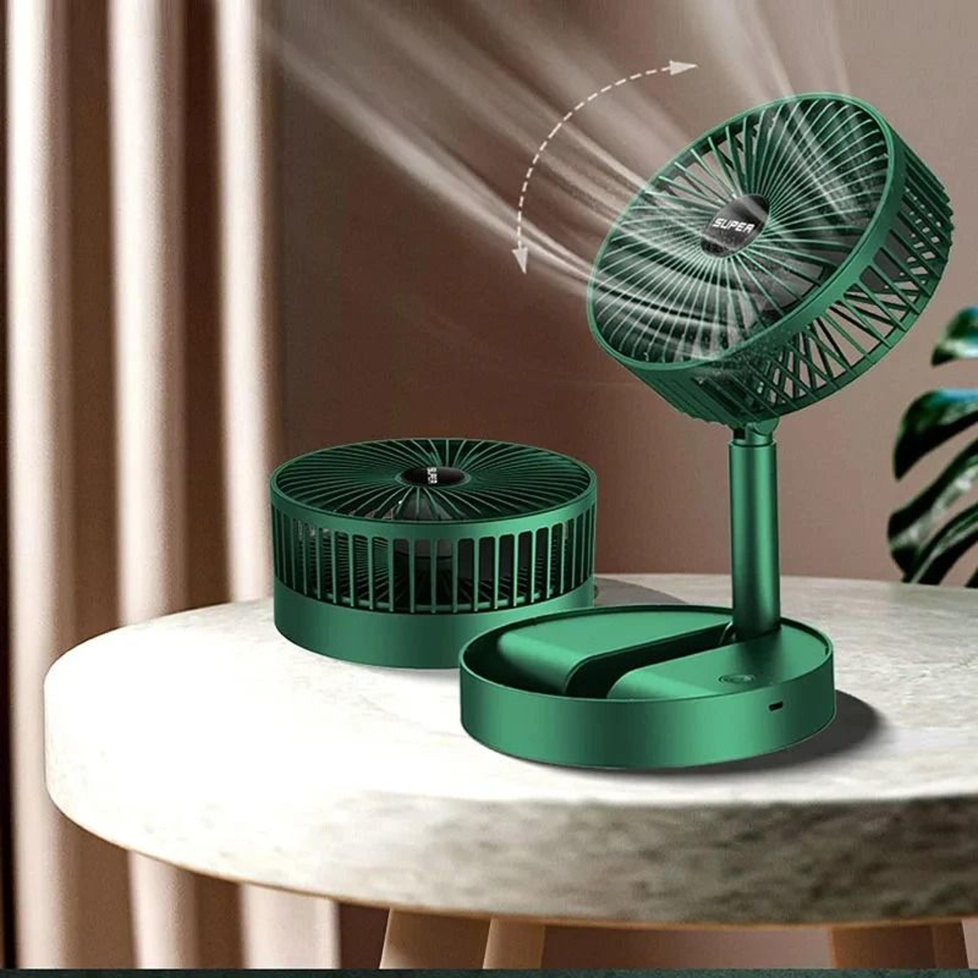 Foldable Desktop Power Fan  USB Rechargeable  Retractable Portable Cooler 3