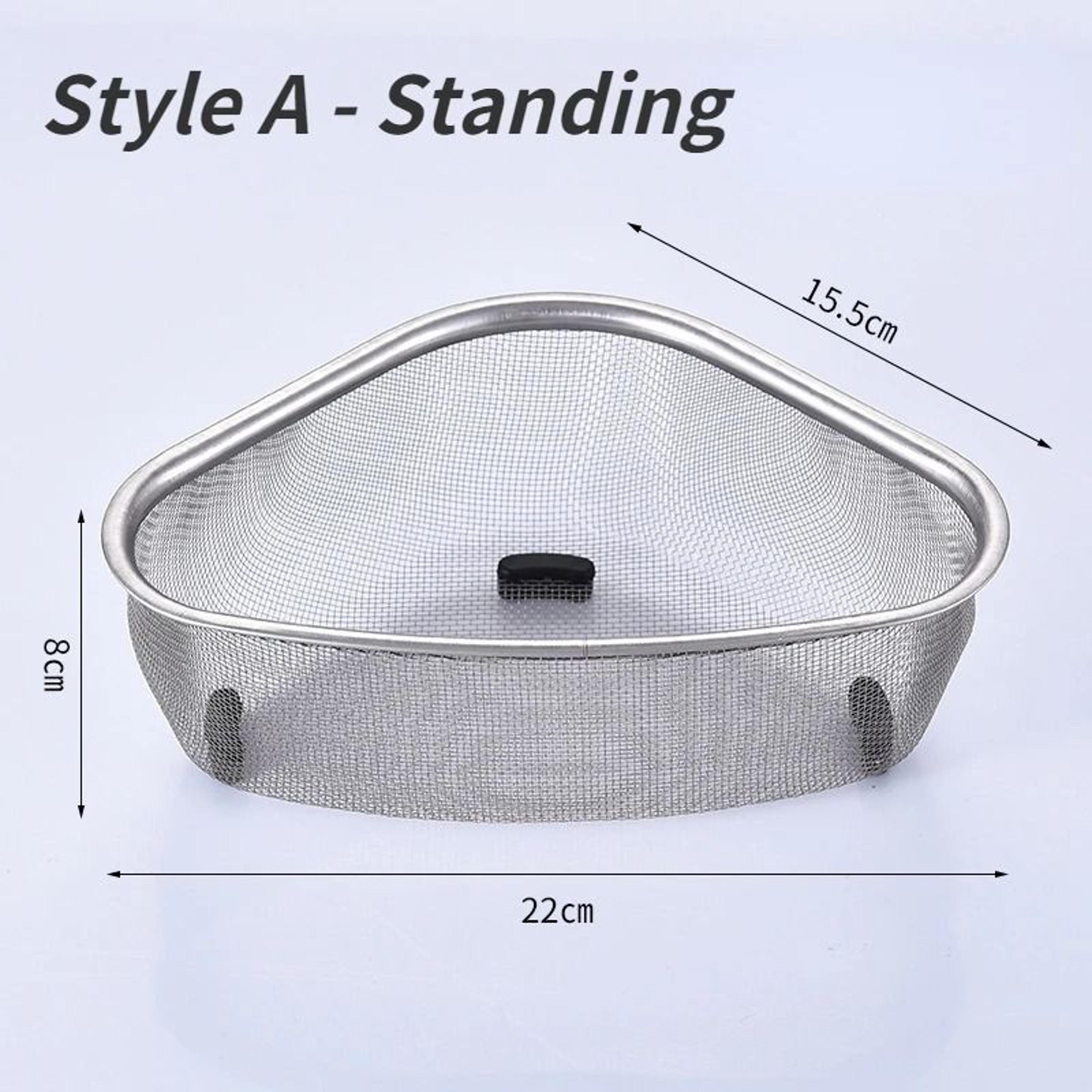 Stainless Steel Triangle Sink Drain Basket  MultiFunctional Kitchen Storage  Filter 7