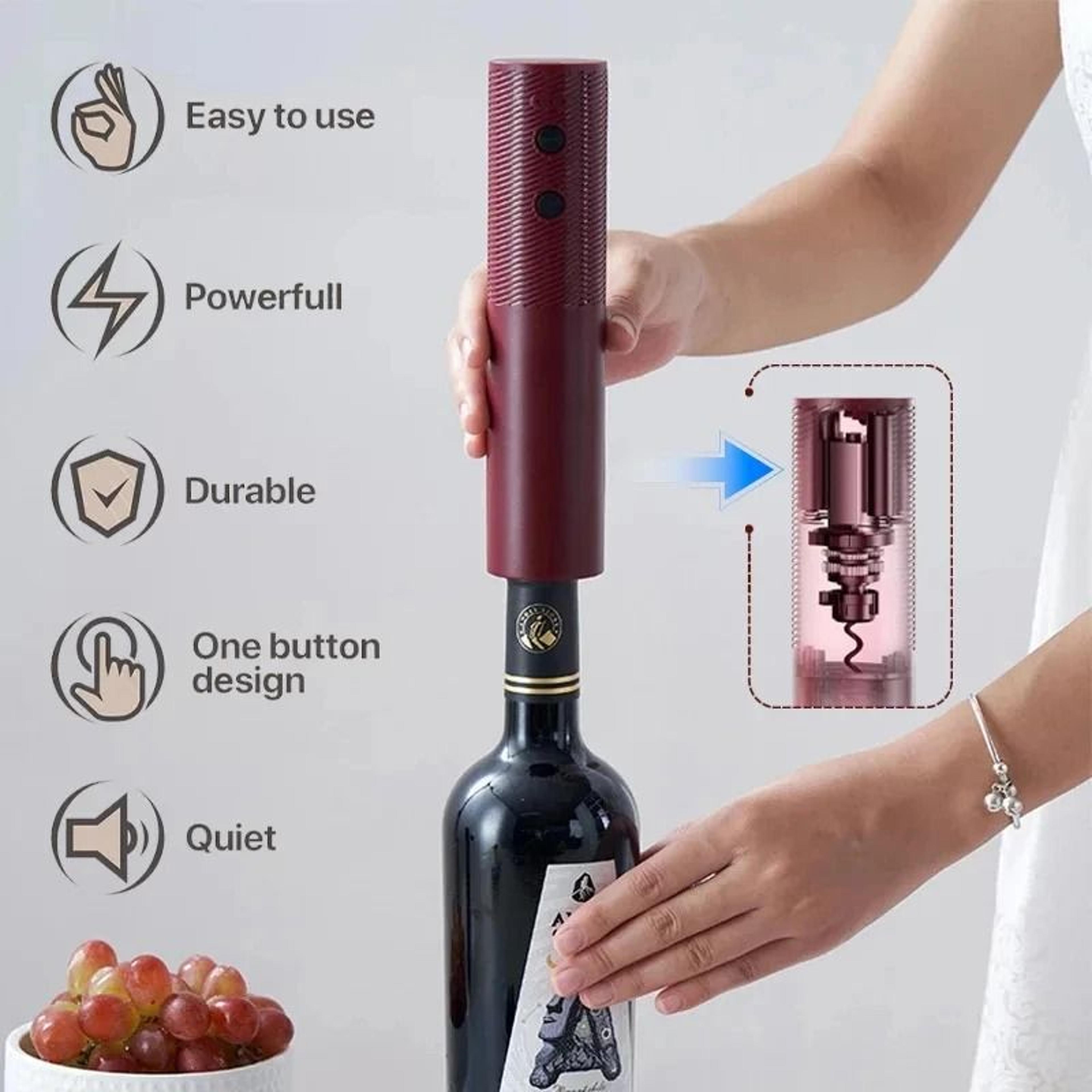 Automatic Electric Wine Bottle Opener  Rechargeable OneClick Corkscrew 3