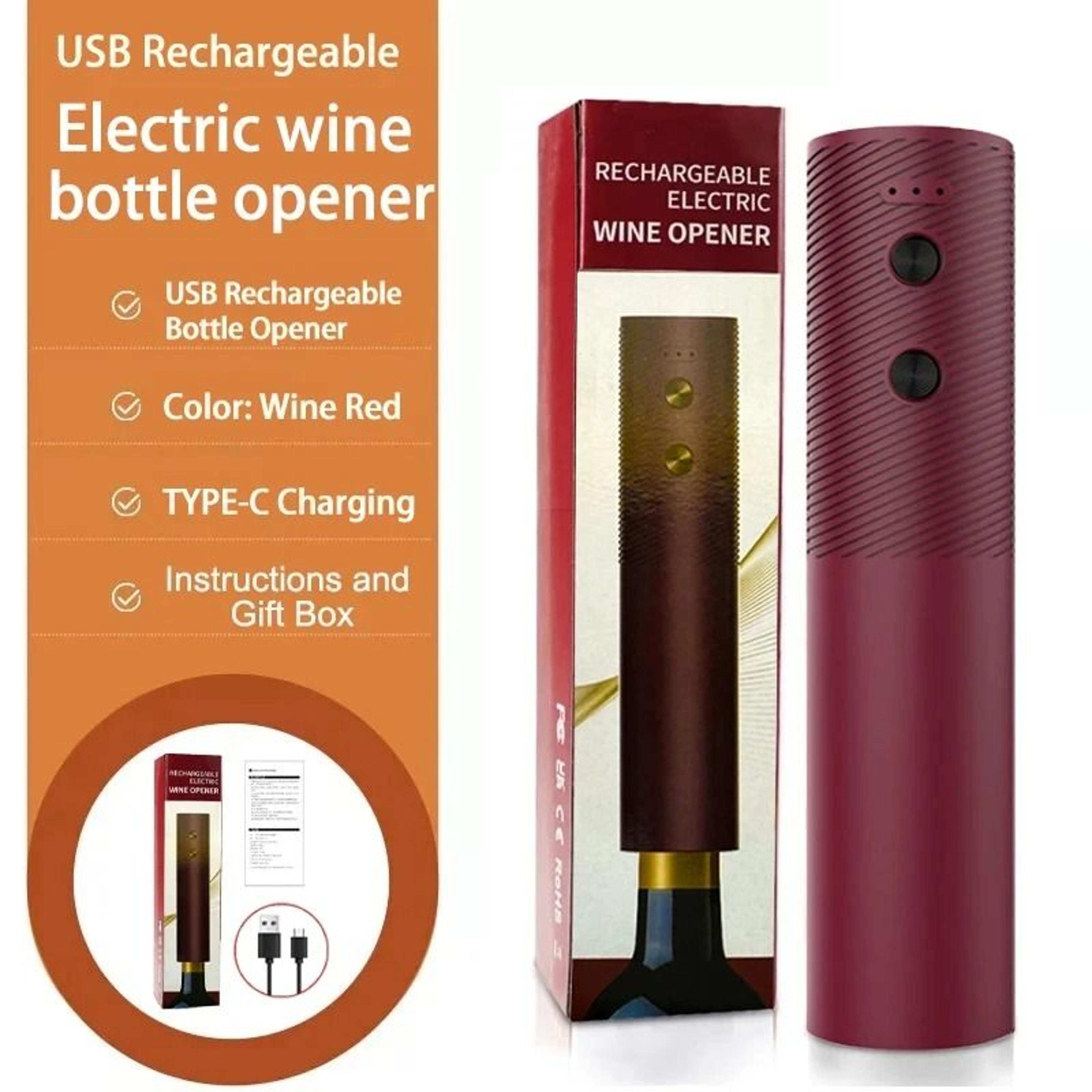 Automatic Electric Wine Bottle Opener  Rechargeable OneClick Corkscrew 7