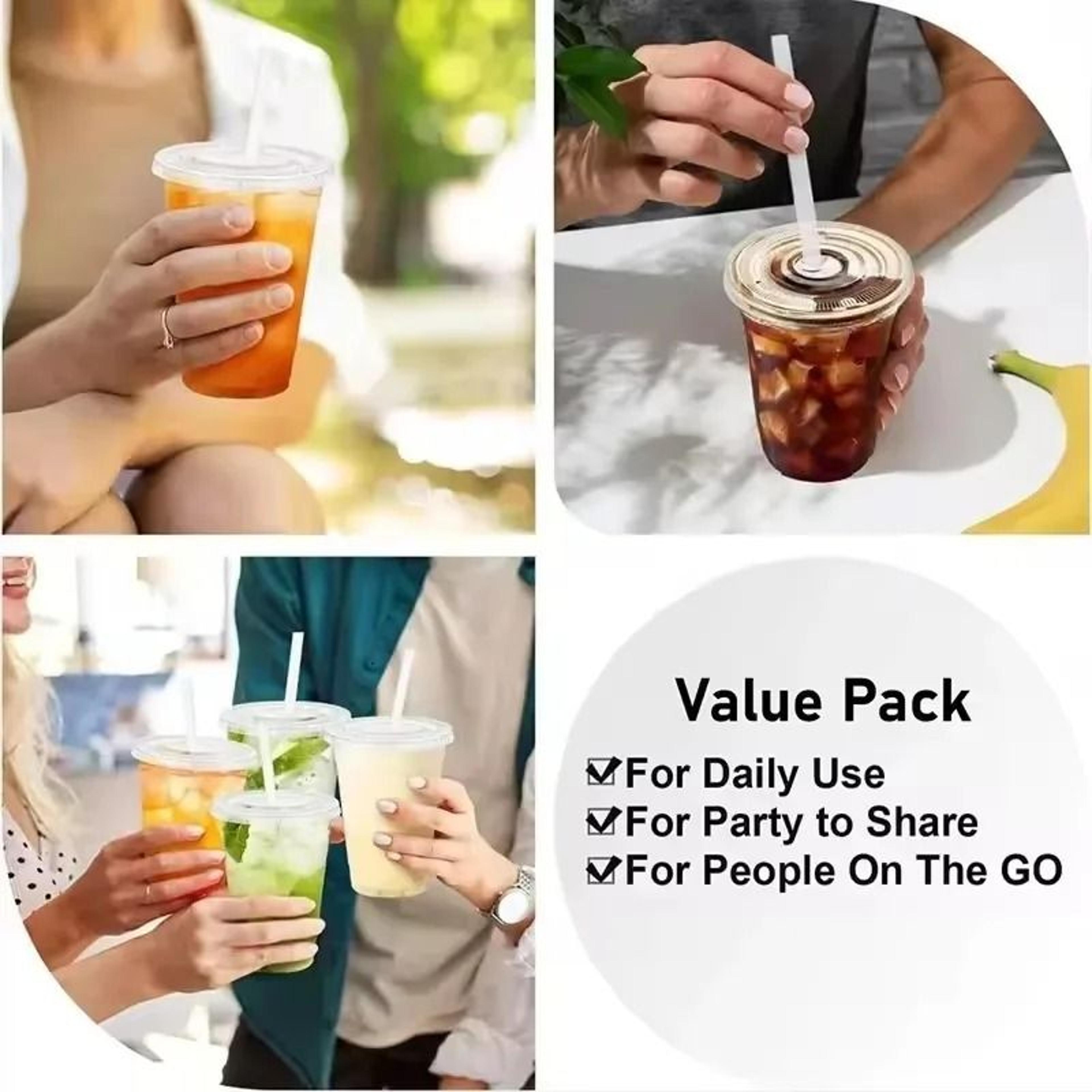 100Piece Individually Packaged Straws  Transparent Disposable Drinking Set 2