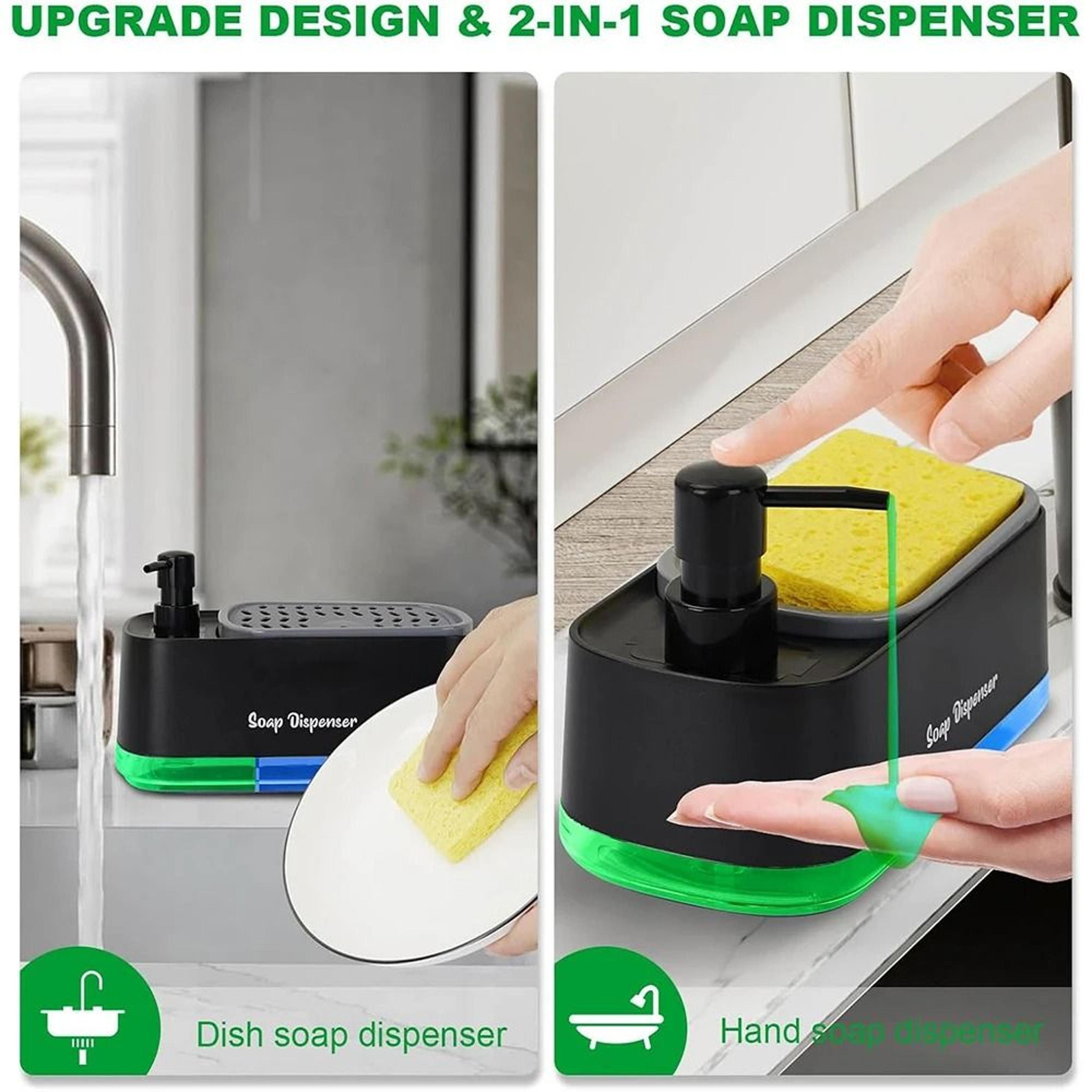 Acrylic Hand  Dish Soap Dispenser Set  Minimalist Kitchen Countertop Organizer 3