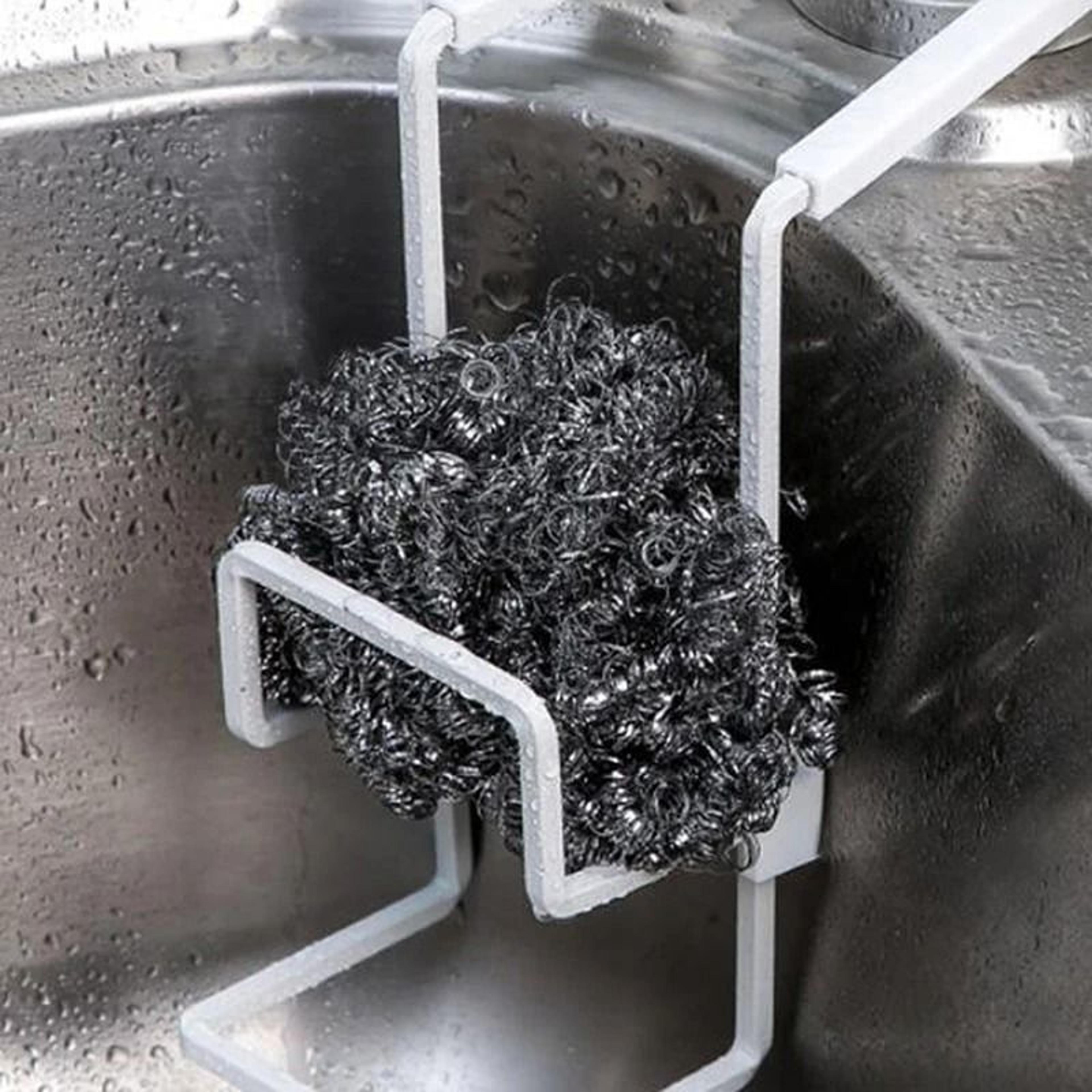 Metal Sink Storage Rack  WallMounted Sucker Sponge  Soap Holder 6