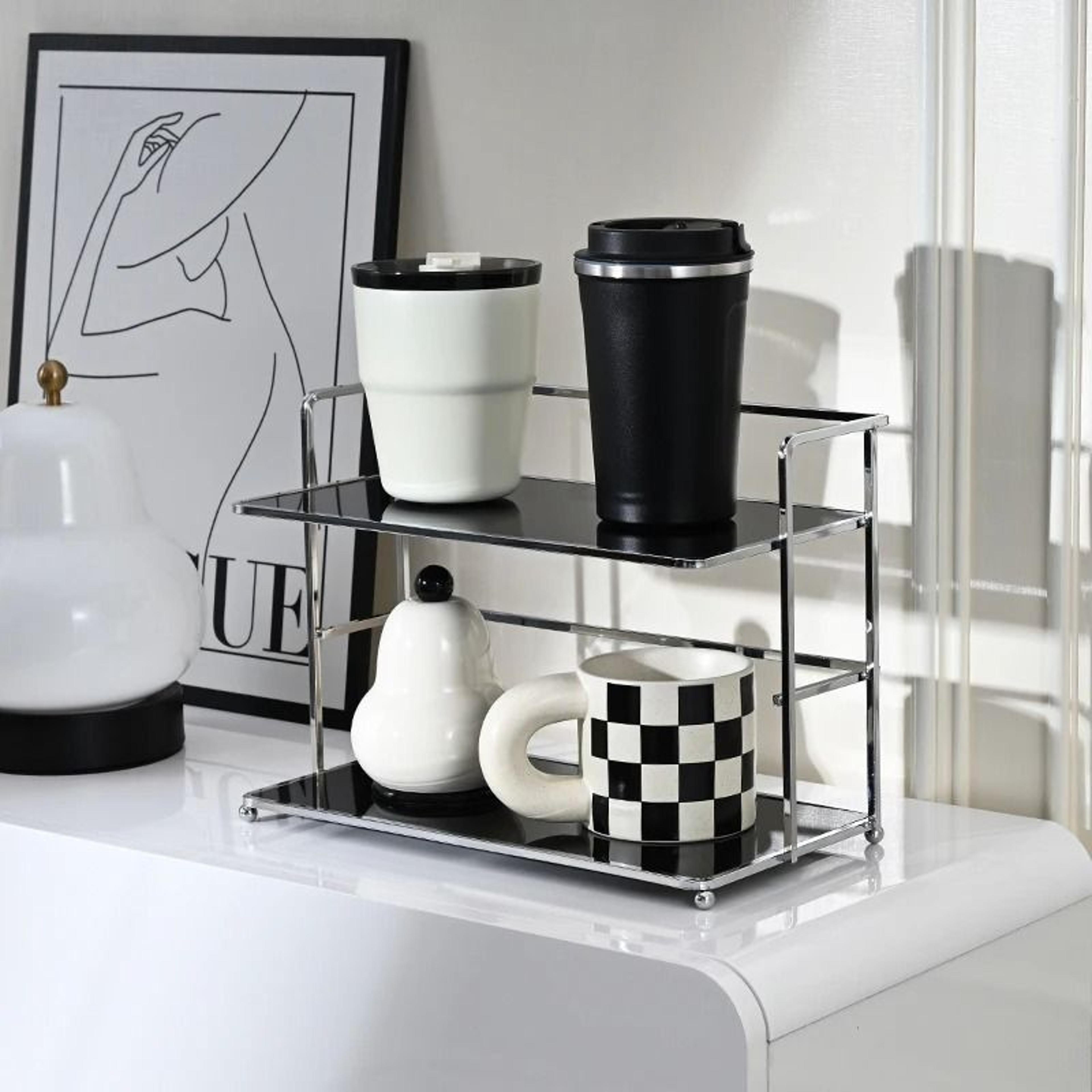 DoubleLayer Acrylic Desktop Storage Rack  Luxury MultiFunctional Organizer 5