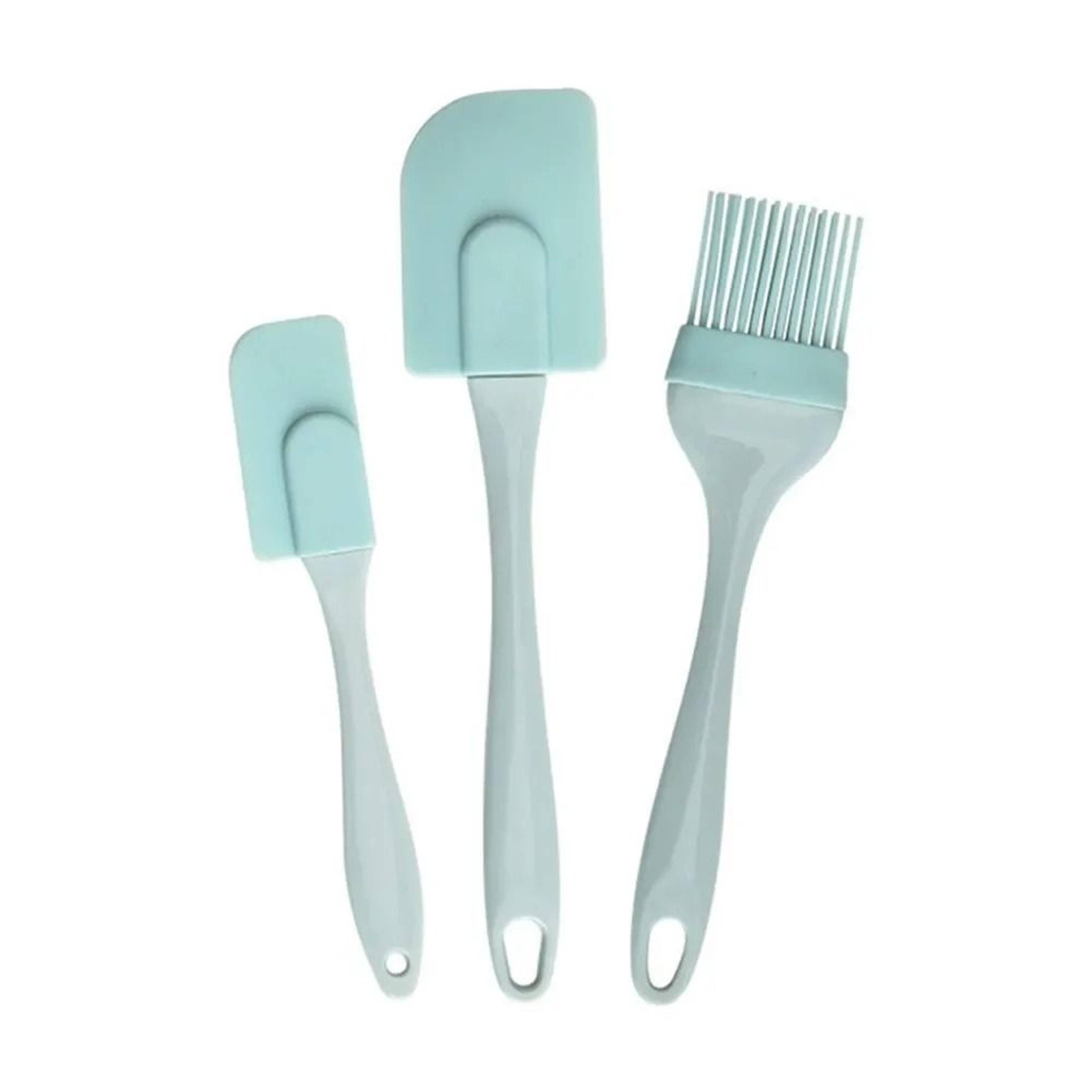 3Piece Professional Silicone Baking Set  NonStick Cream Scraper  Oil Brush 0