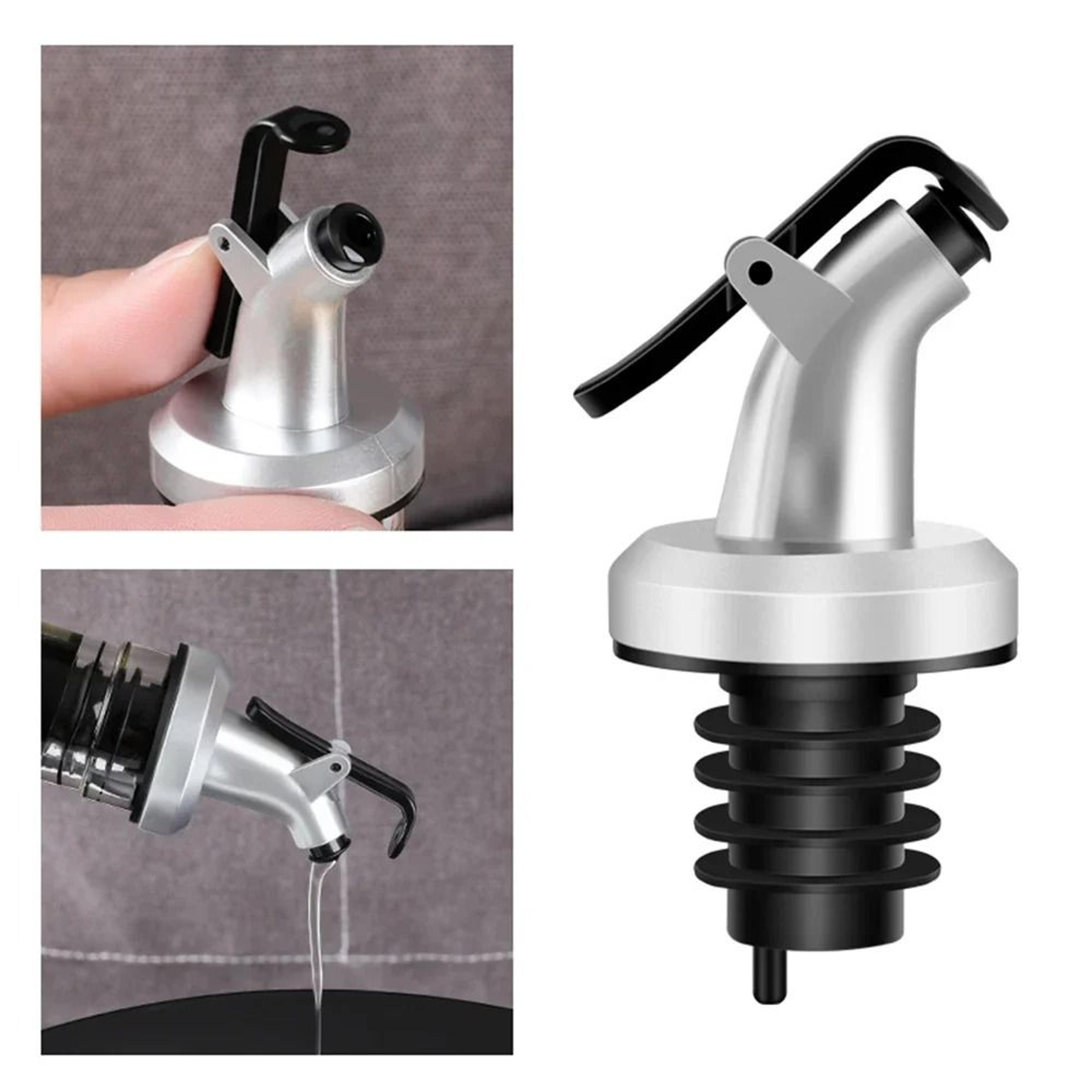 3Piece Silver Professional Bottle Pourer Set  Precision Oil  Vinegar Nozzles 1