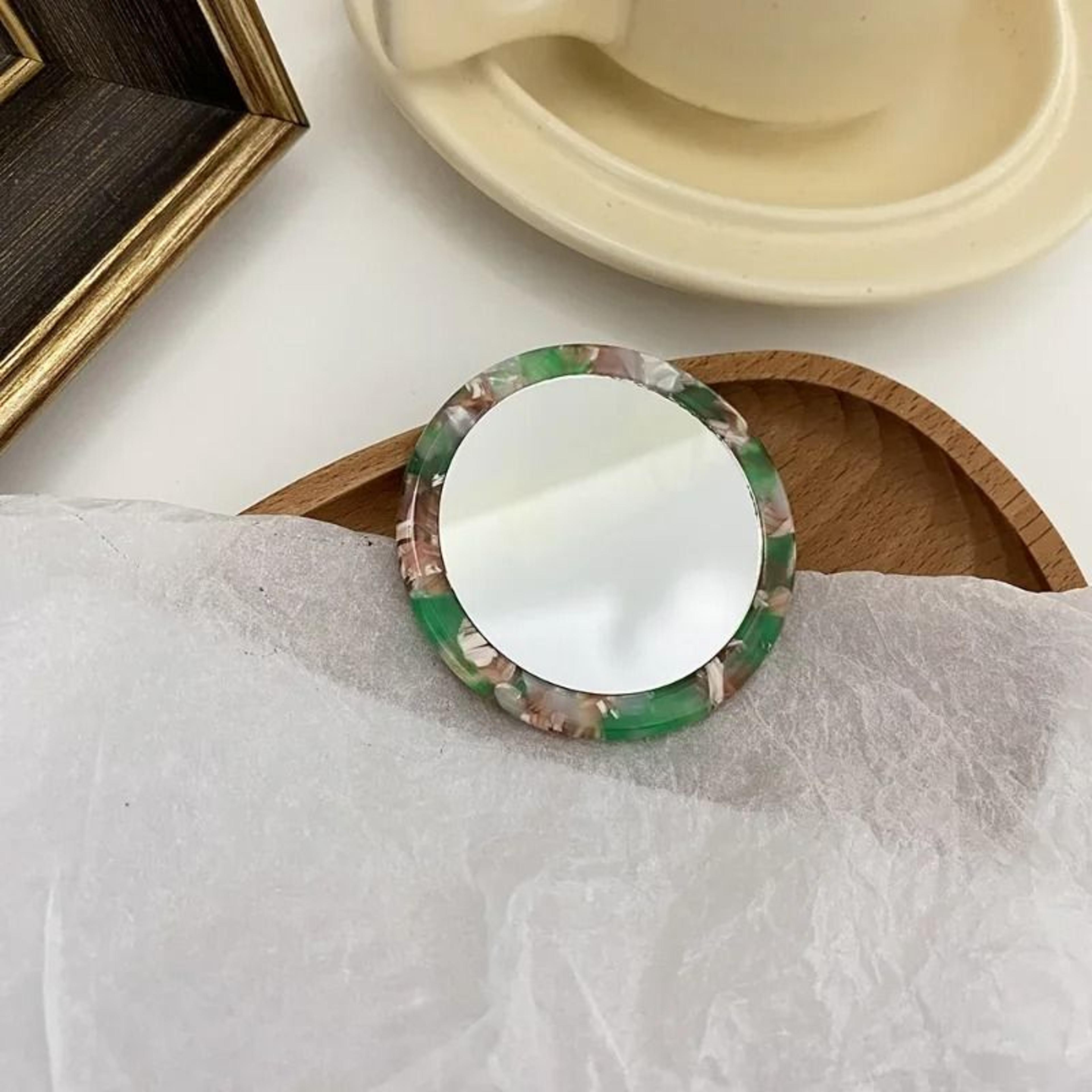 Vintage Floral Compact Mirror  DualSided Retro Rose Pocket Mirror 3