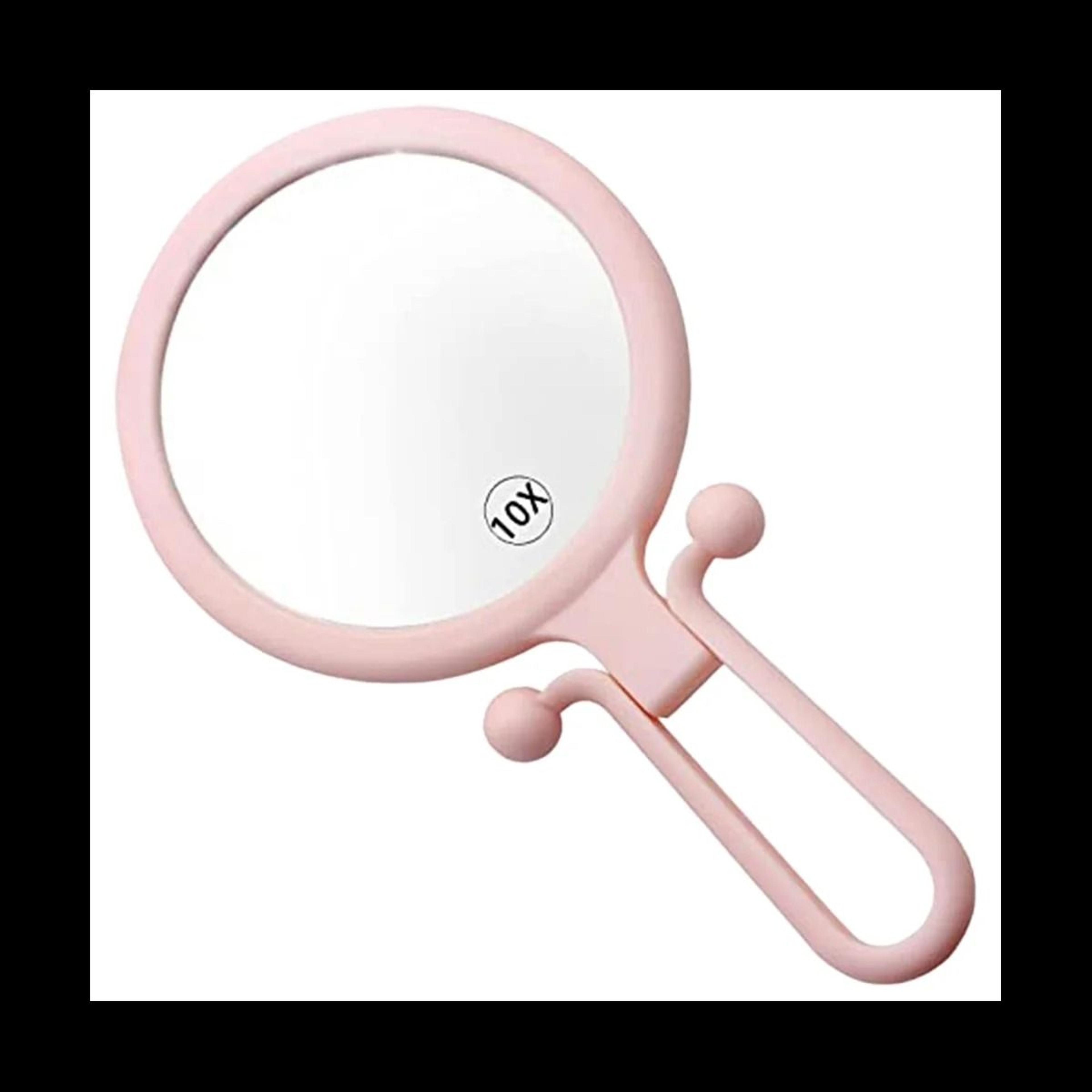 10X Handheld Precision Magnifier  DoubleSided Folding Makeup Mirror With Adjustable Handle 0
