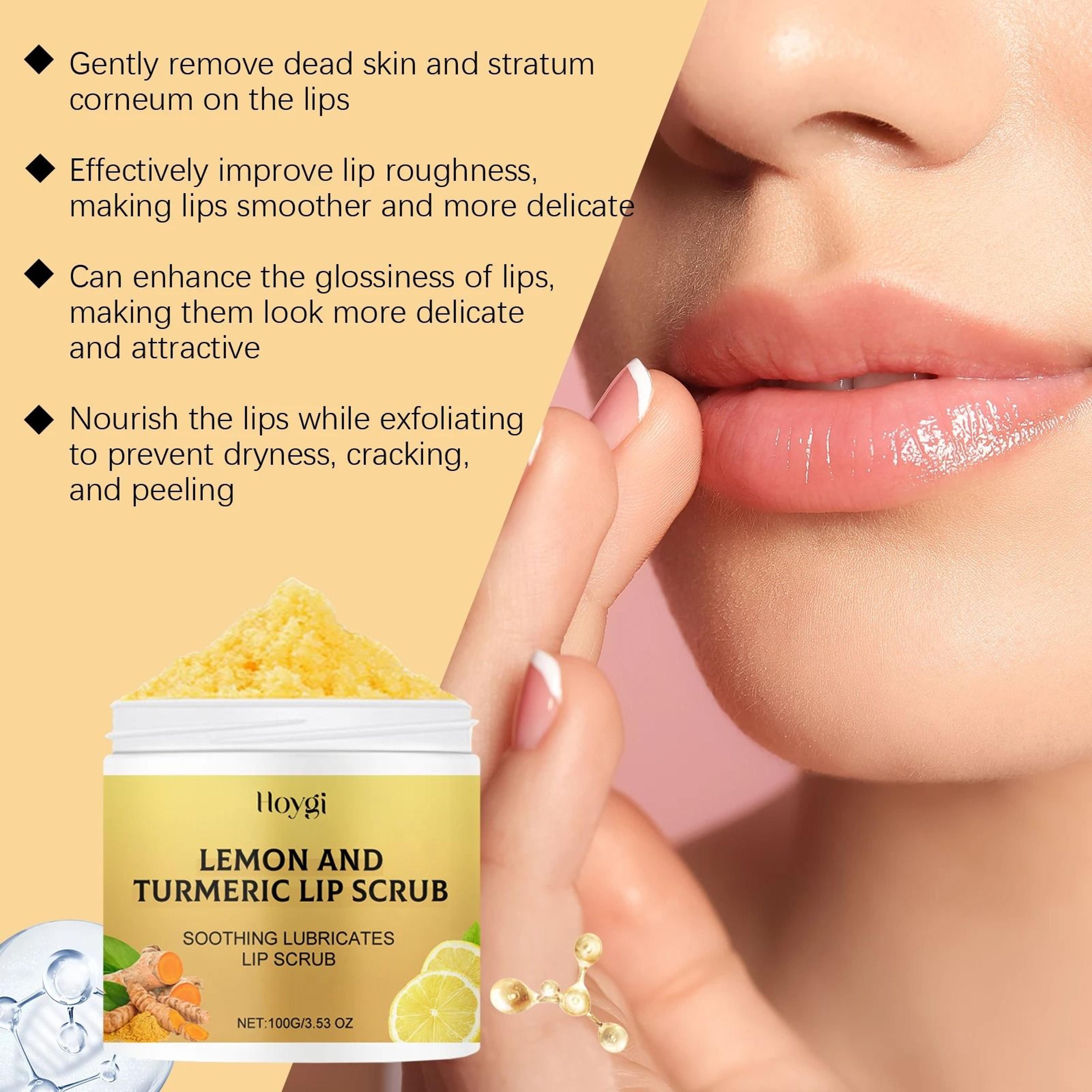 Turmeric Lip Brightening Scrub  Natural Exfoliating  MelaninReducing Lip Care 4