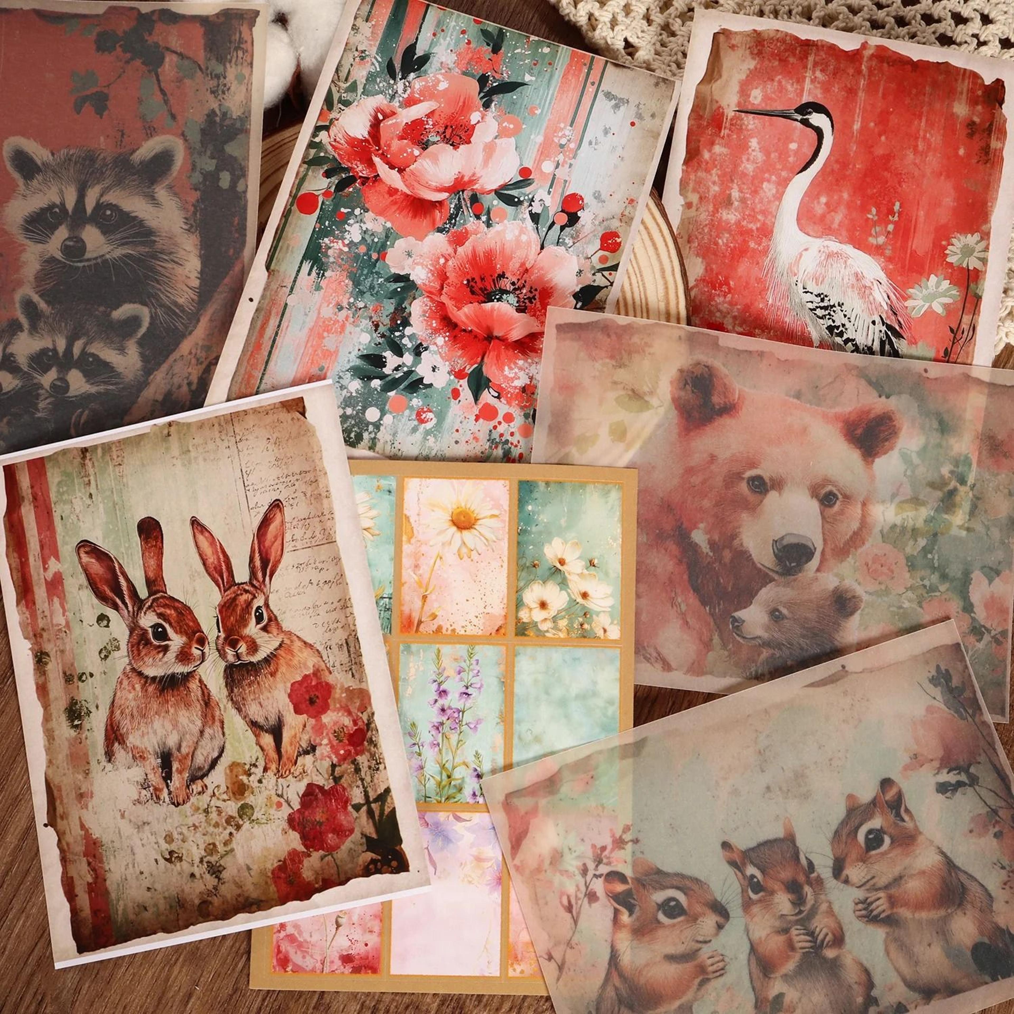 Watercolor Animal Sulfuric Acid Paper  Sticker Kit 2