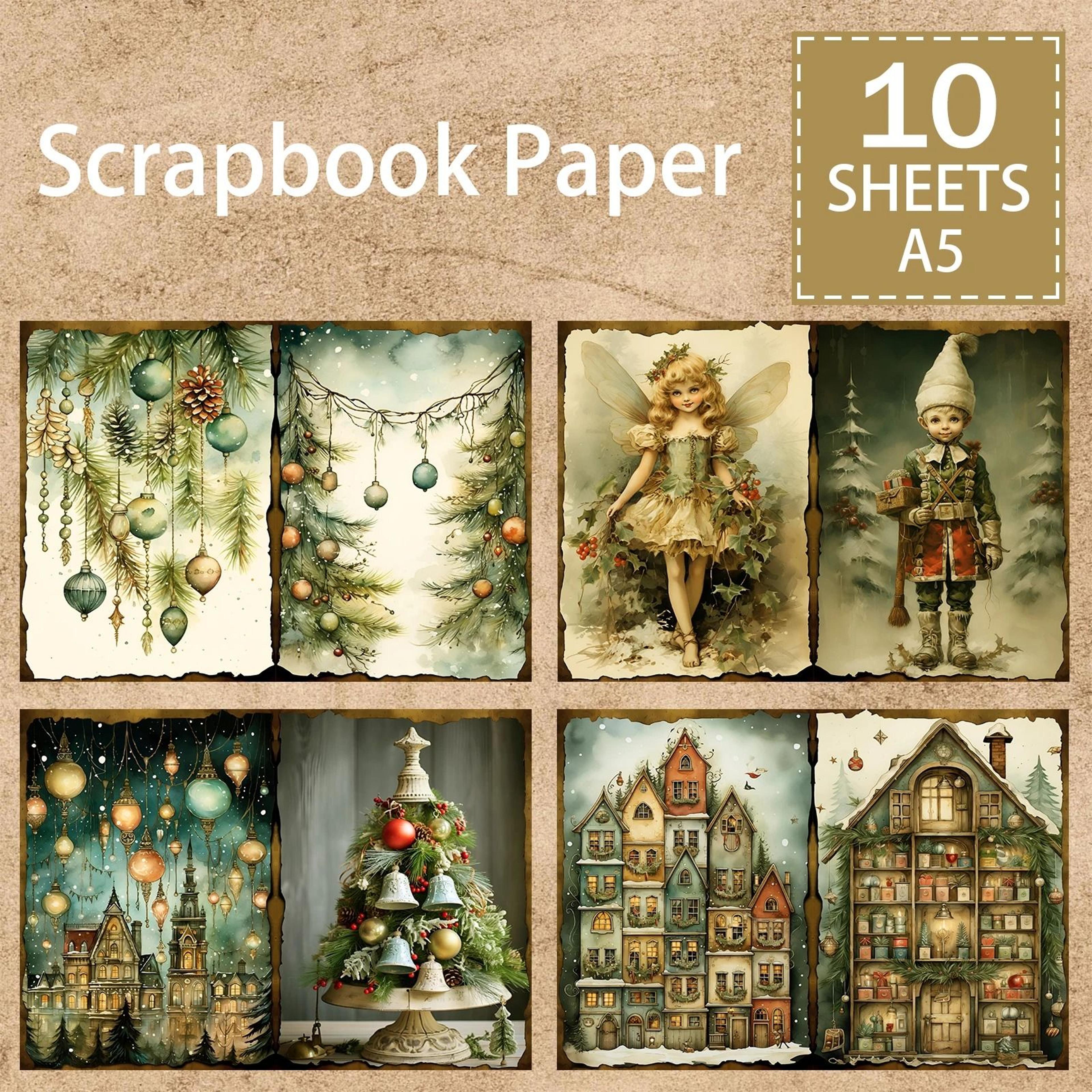 vintage holiday children background journaling sheets