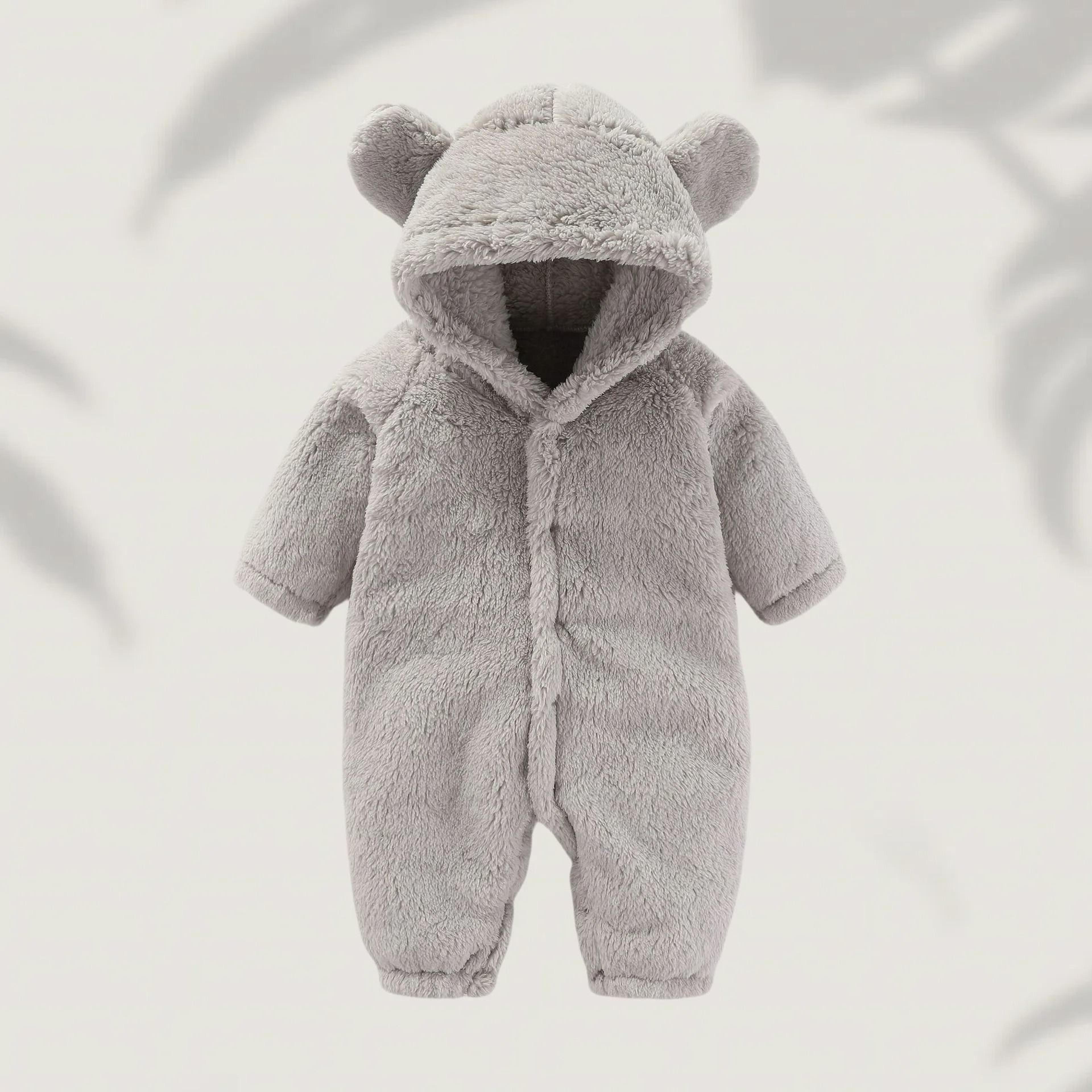 Winter Warm Fleece Bear Ear Romper 7