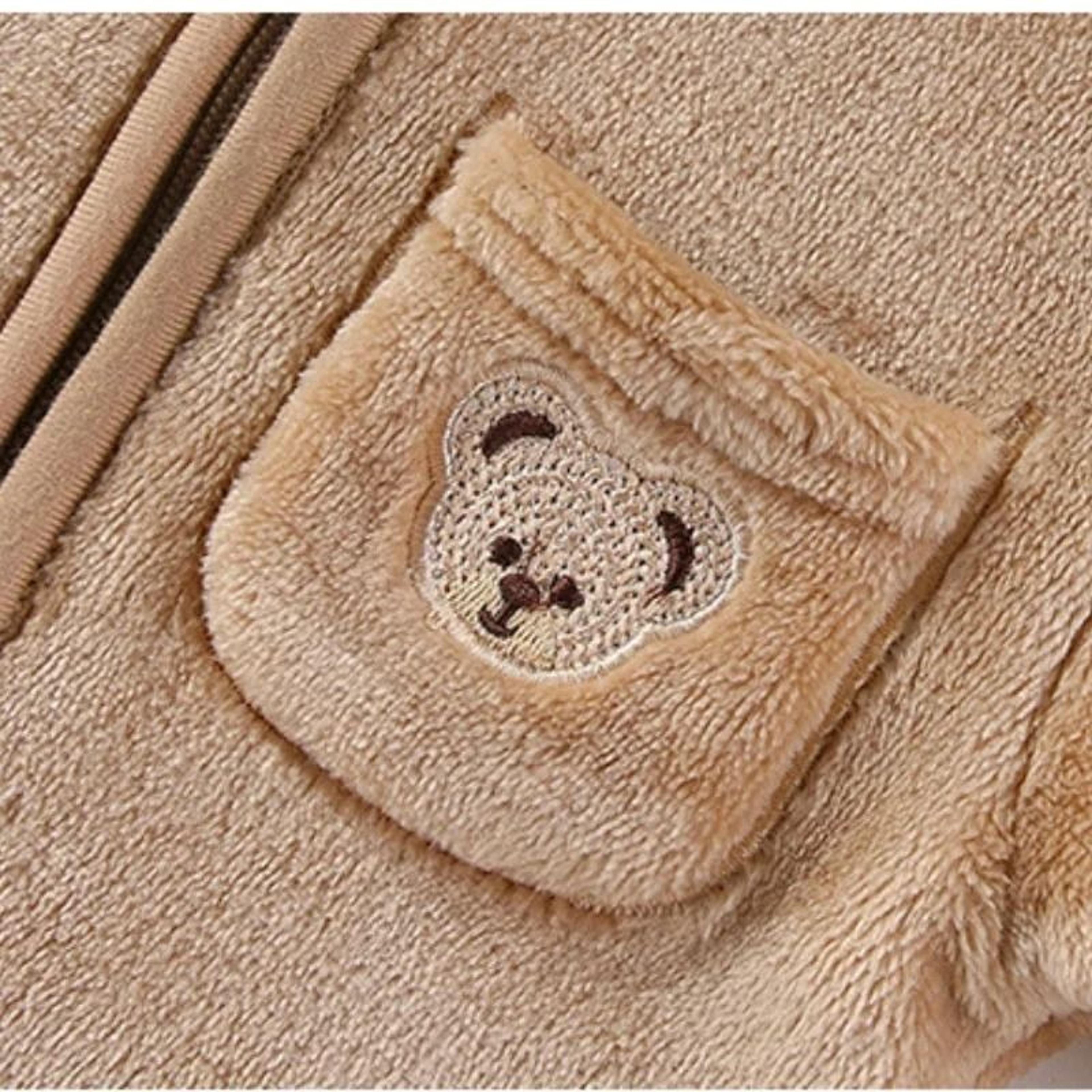 Thickened Fleece Bear Paw Jumpsuit 5