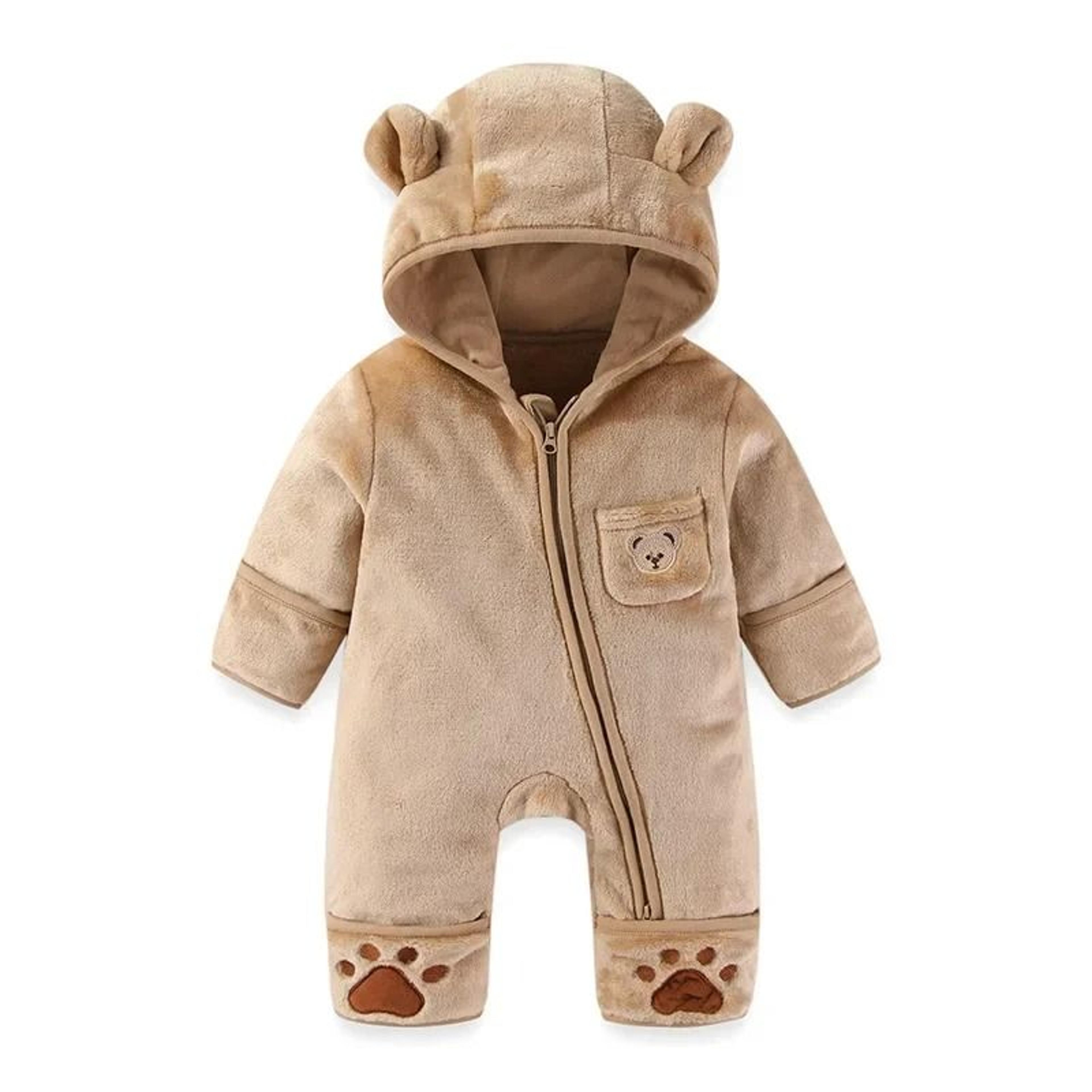 Thickened Fleece Bear Paw Jumpsuit 6