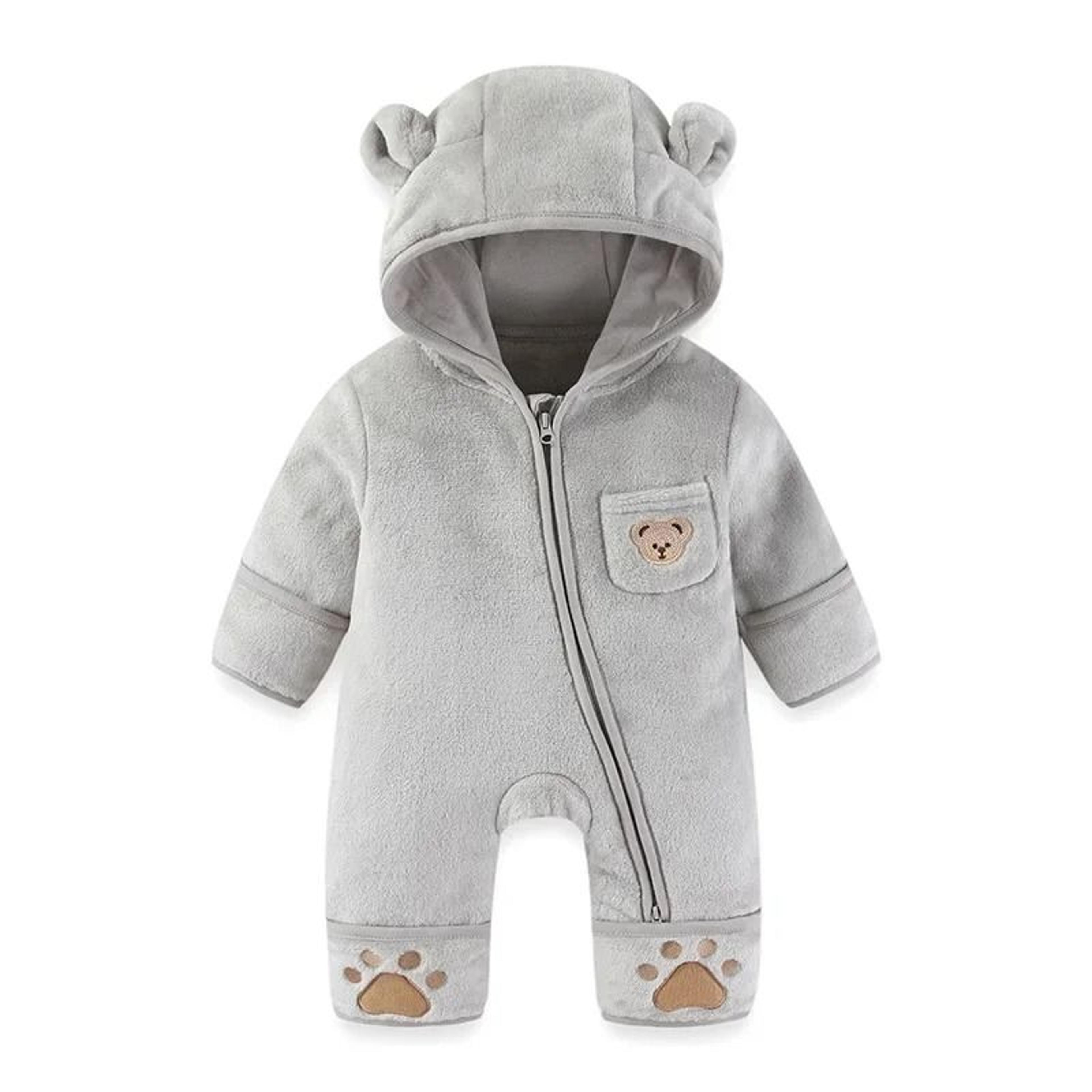Thickened Fleece Bear Paw Jumpsuit 7