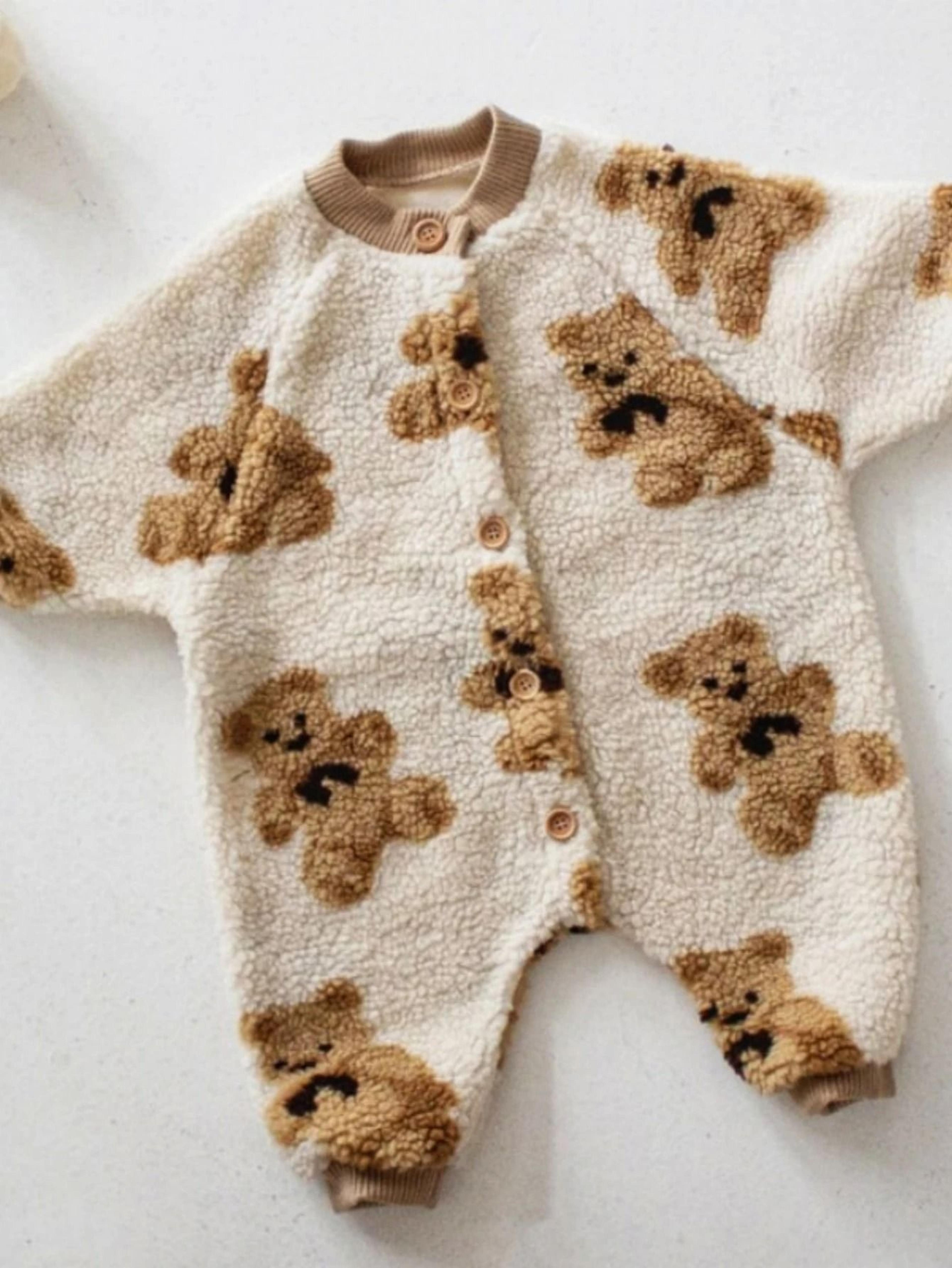 Korean Style FleeceLined Bear Romper 6