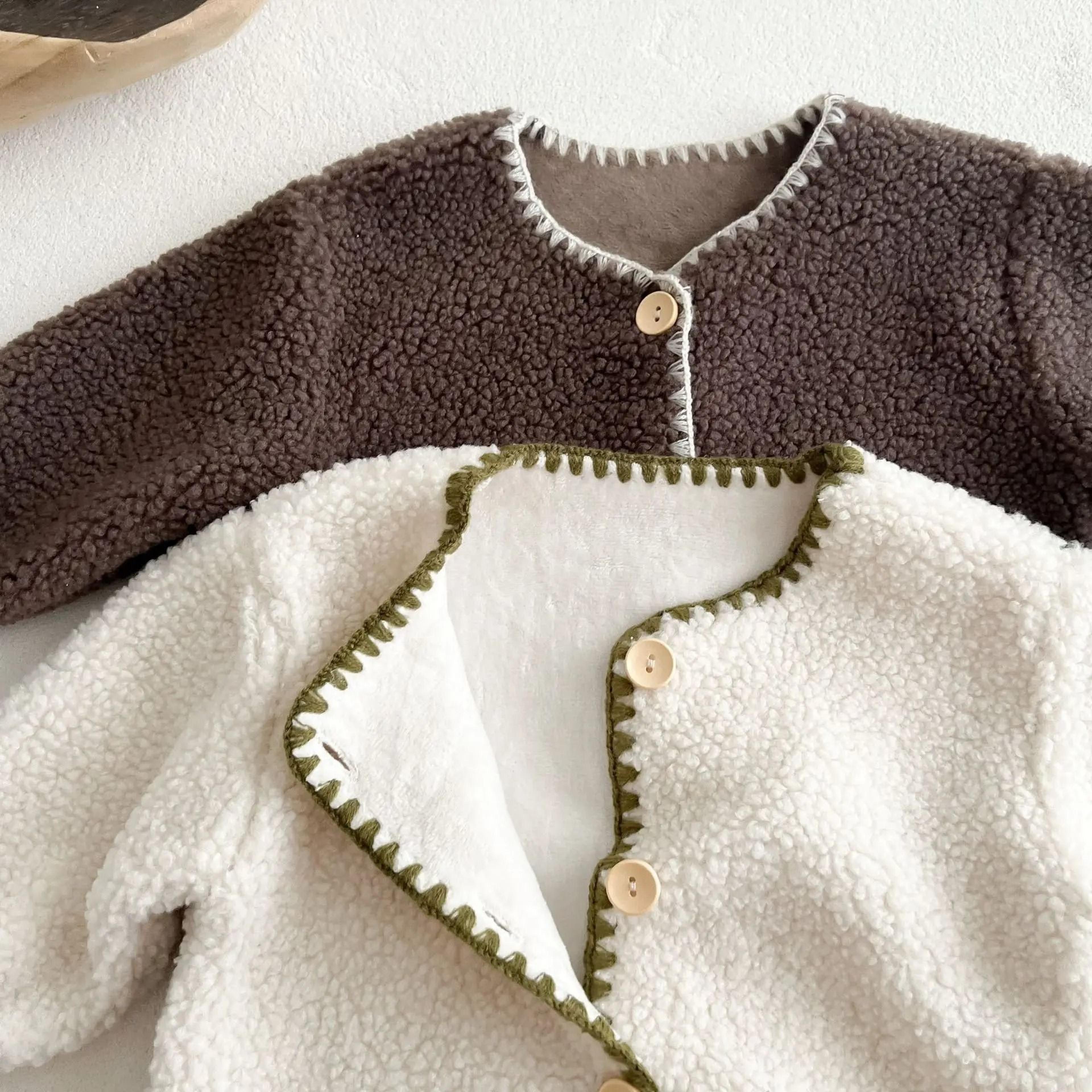 Winter ShellStitch FleeceLined Baby Romper 1