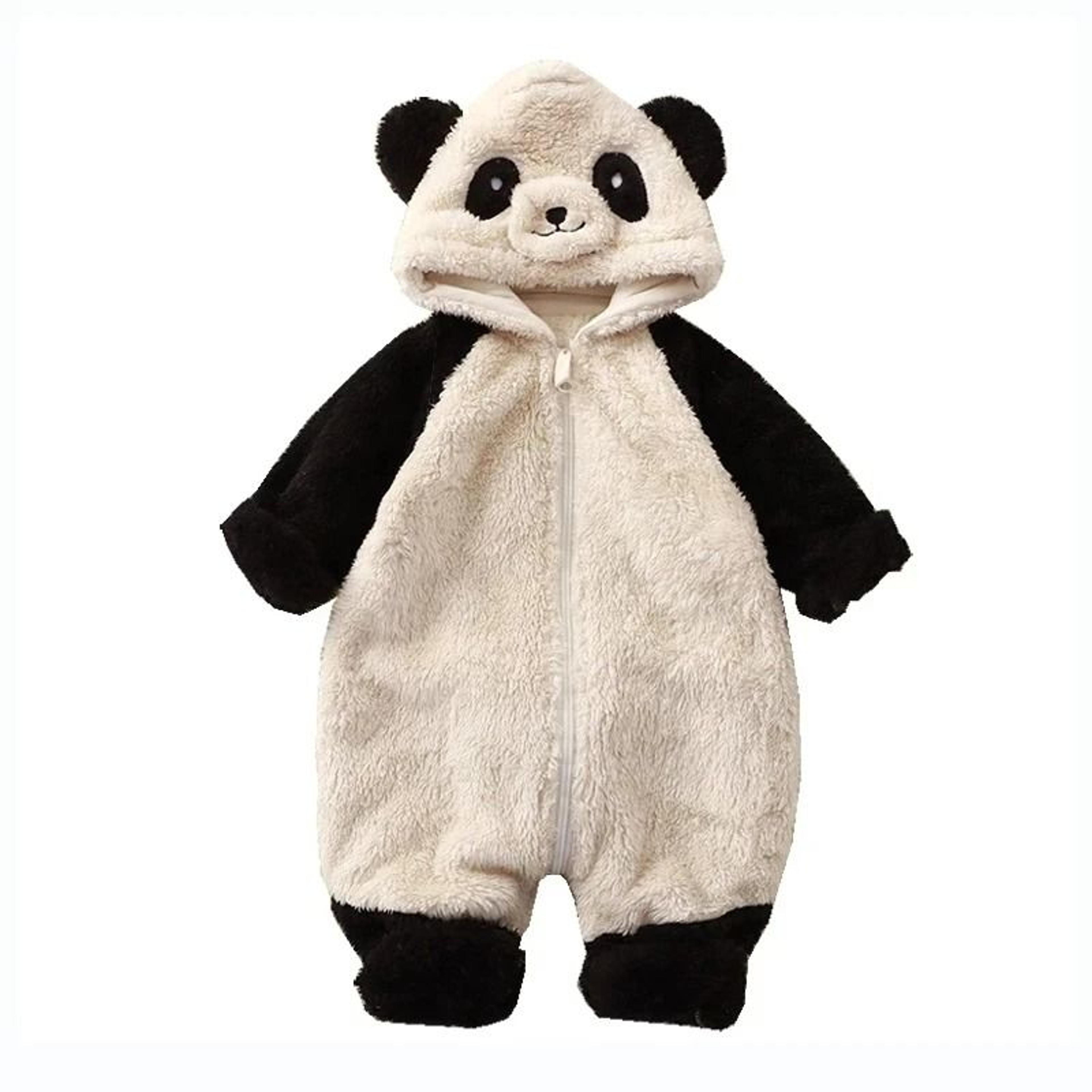 Cartoon Panda  Bunny Winter Fleece Romper 6