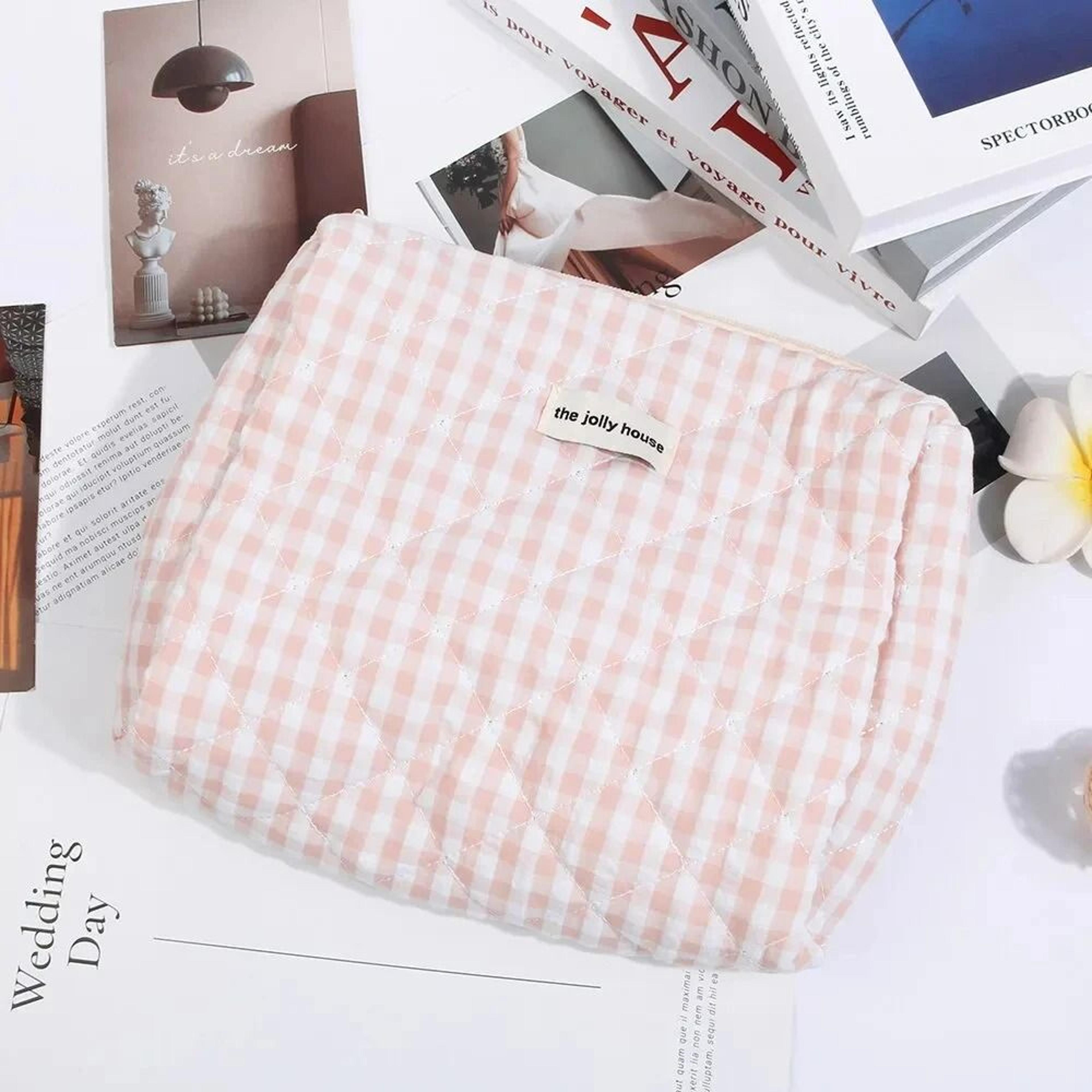 Simple Plaid Large Capacity Cosmetic Pouch 3