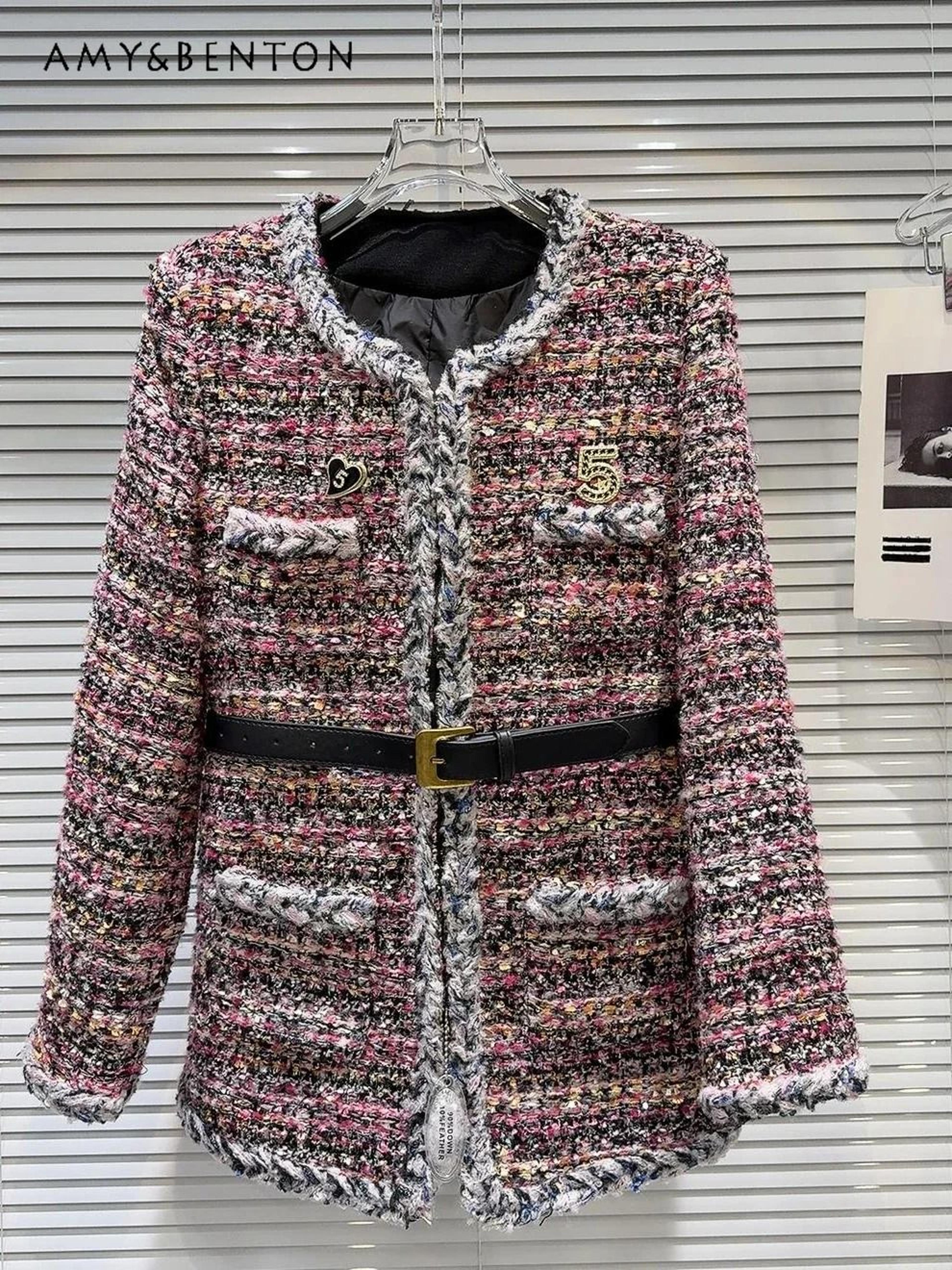 French Temperament Tweed DownLined Winter Coat 1