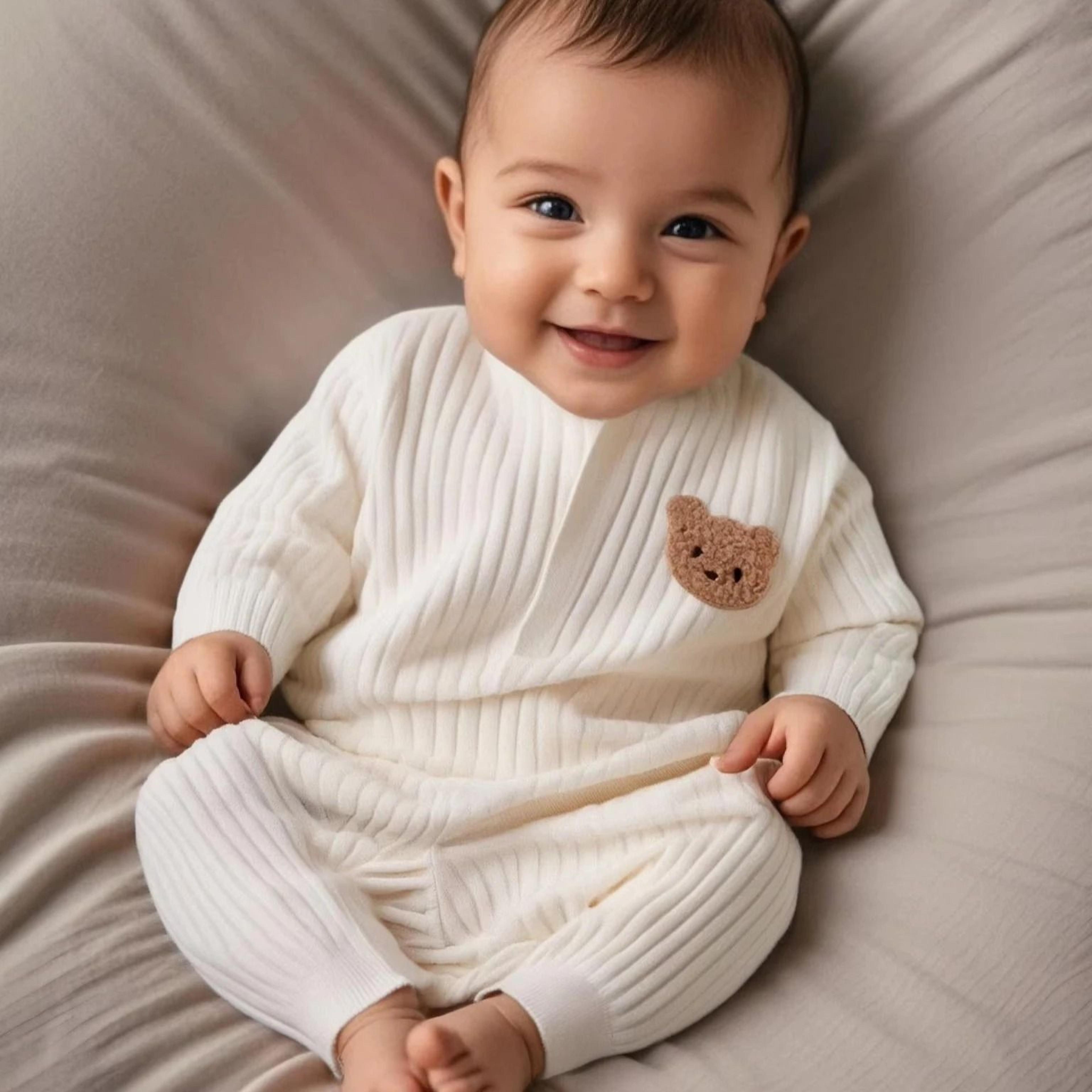 essential 100% cotton long-sleeve baby romper