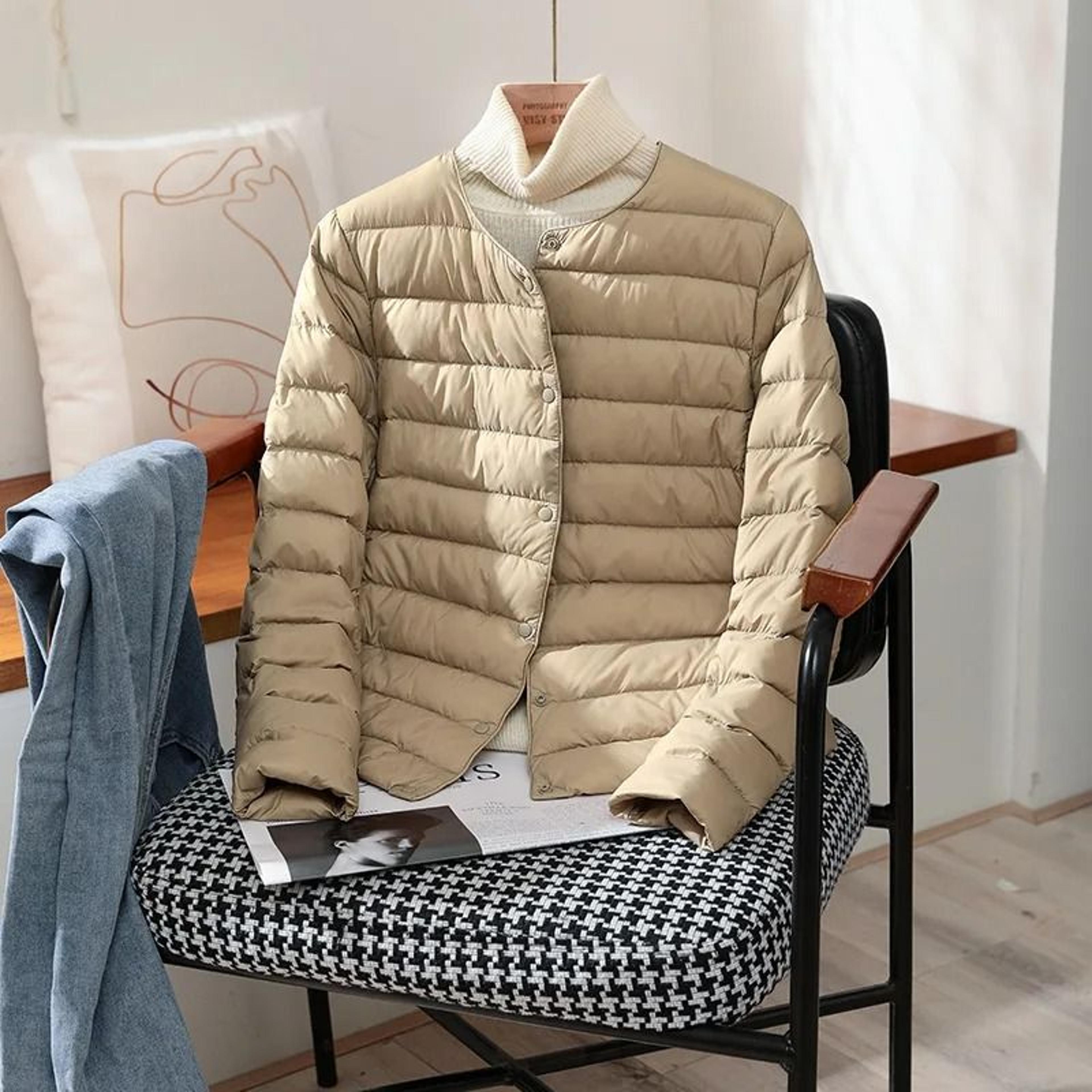 Womens UltraLightweight Slim White Duck Down Jacket 1