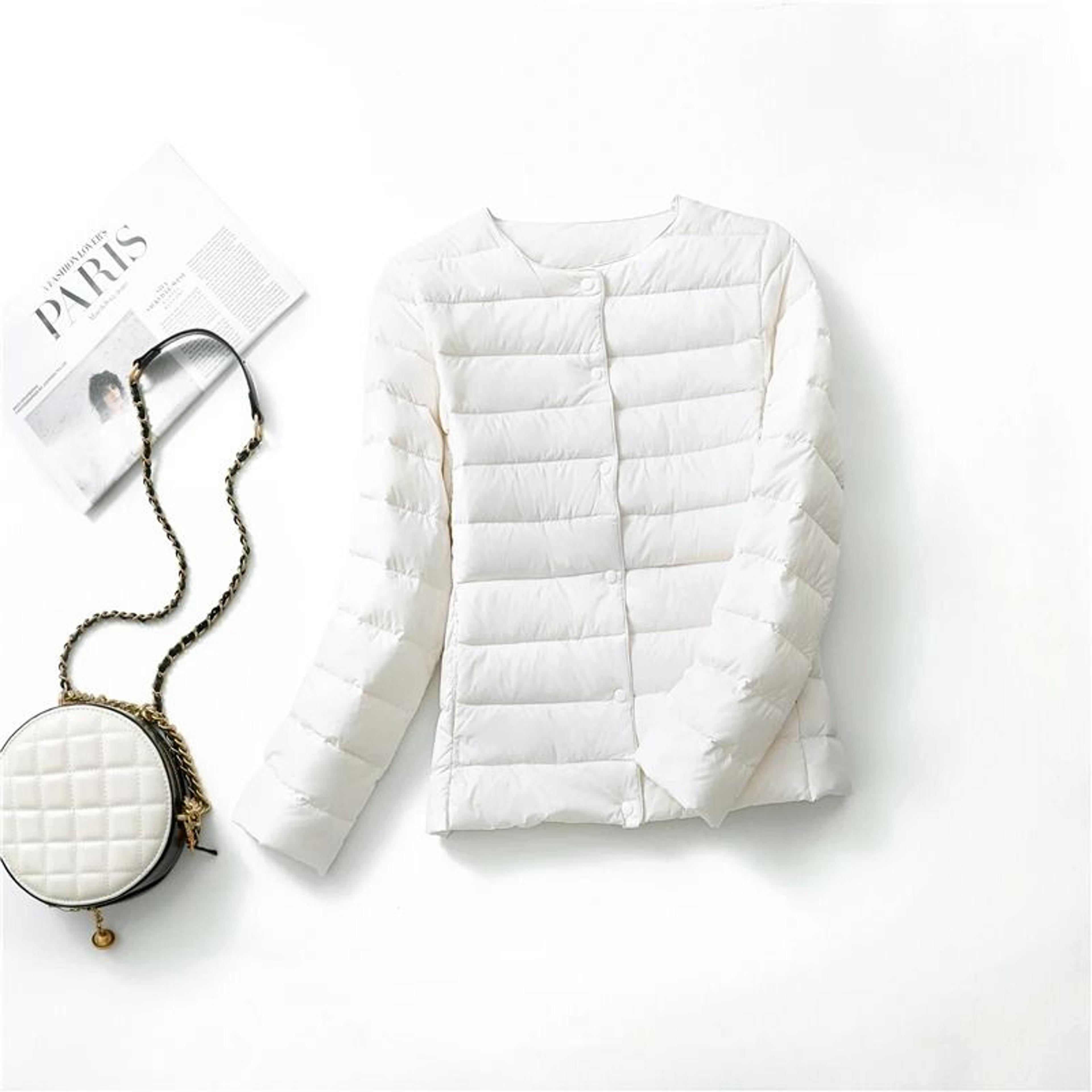 Womens UltraLightweight Slim White Duck Down Jacket 15