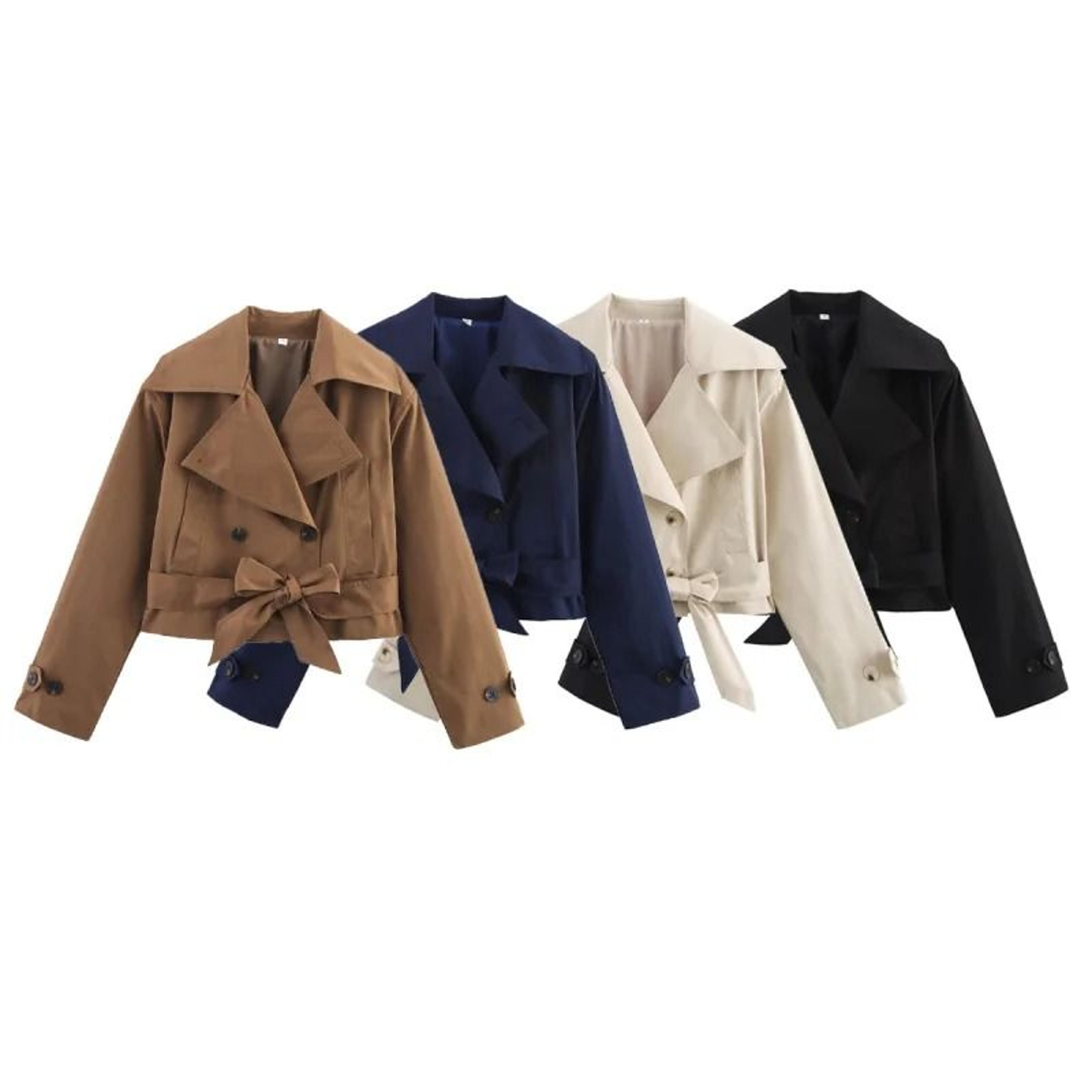 British Style DoubleBreasted Short Trench Coat 5