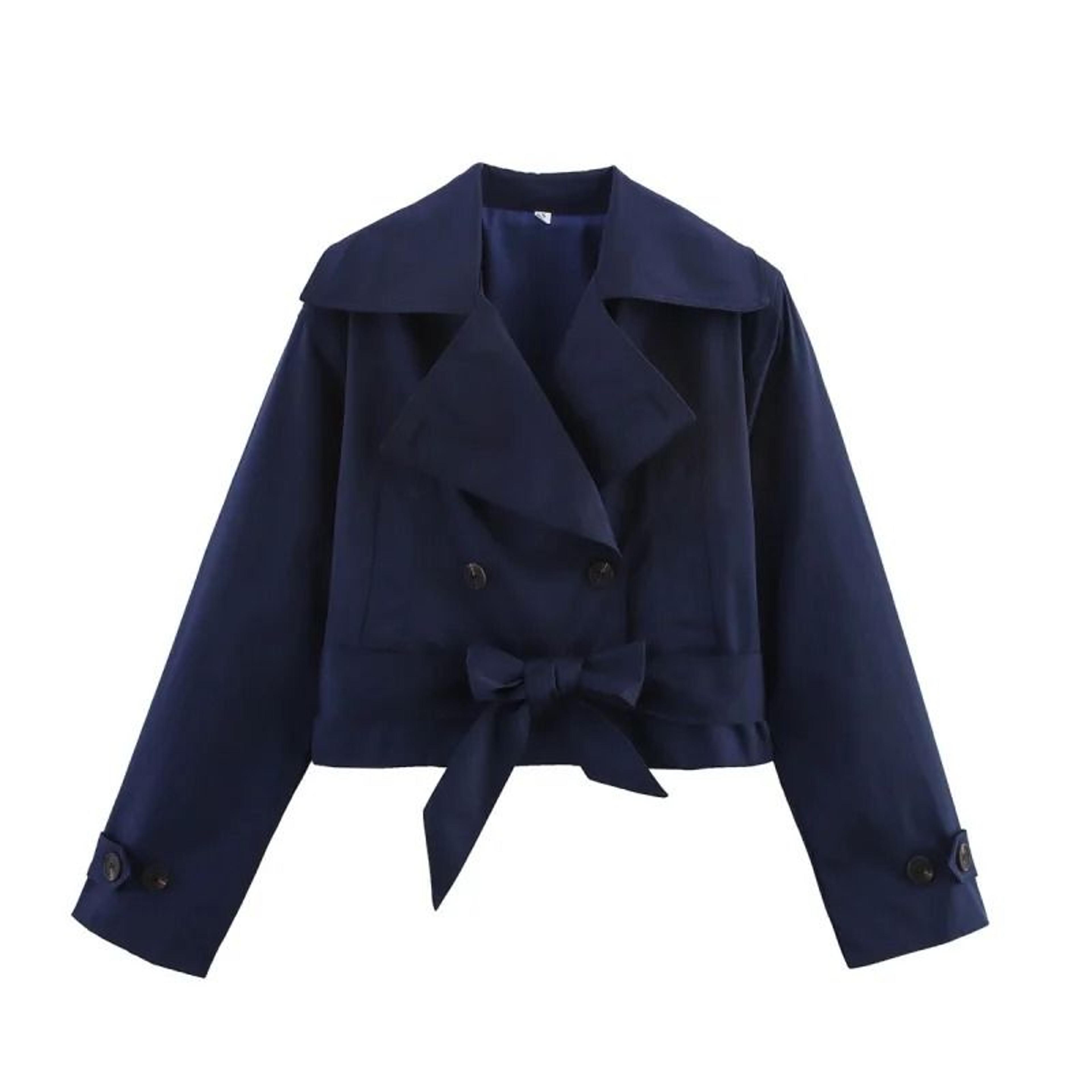 British Style DoubleBreasted Short Trench Coat 6