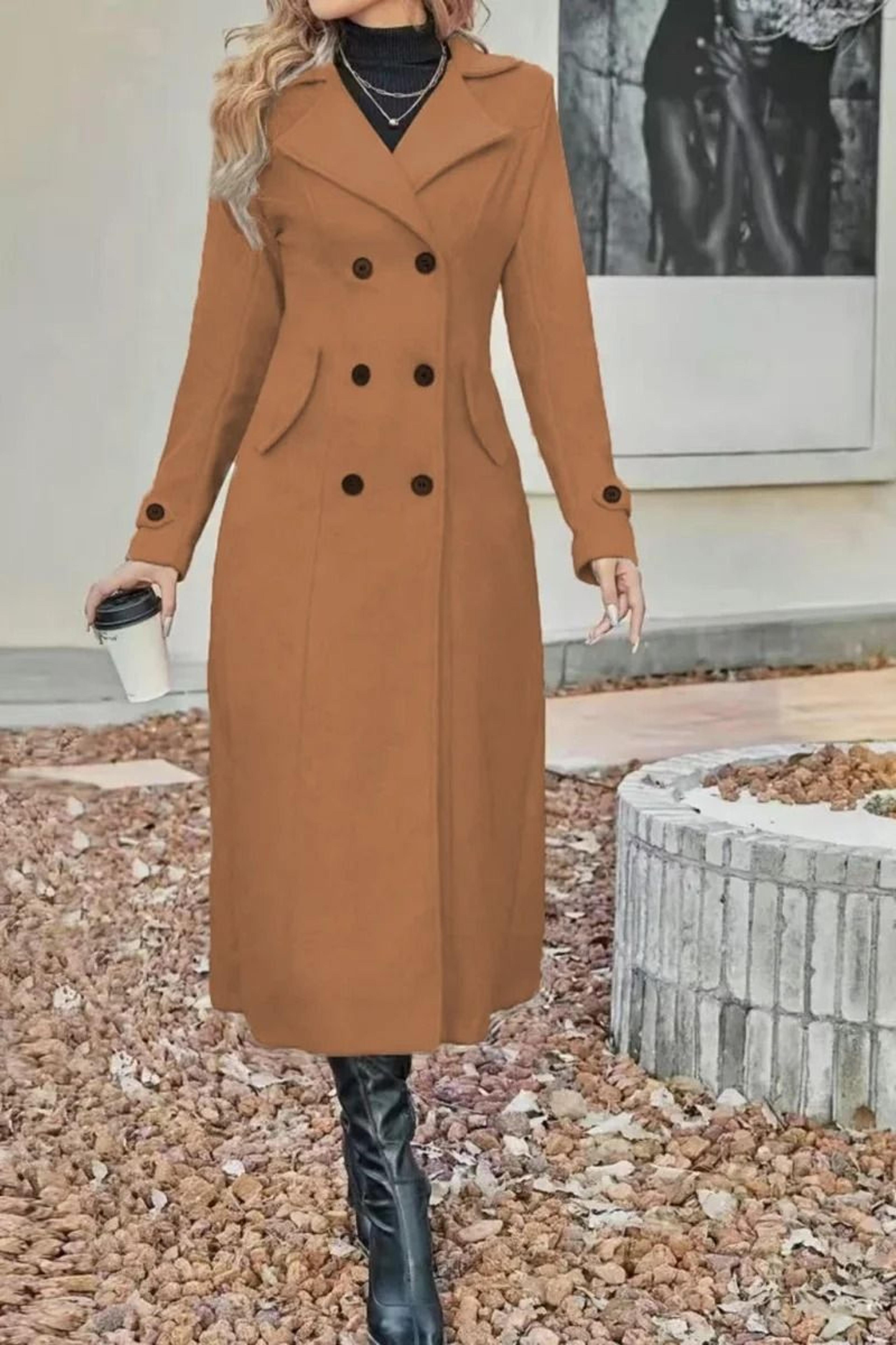 womens slimming european fashion woolen coat