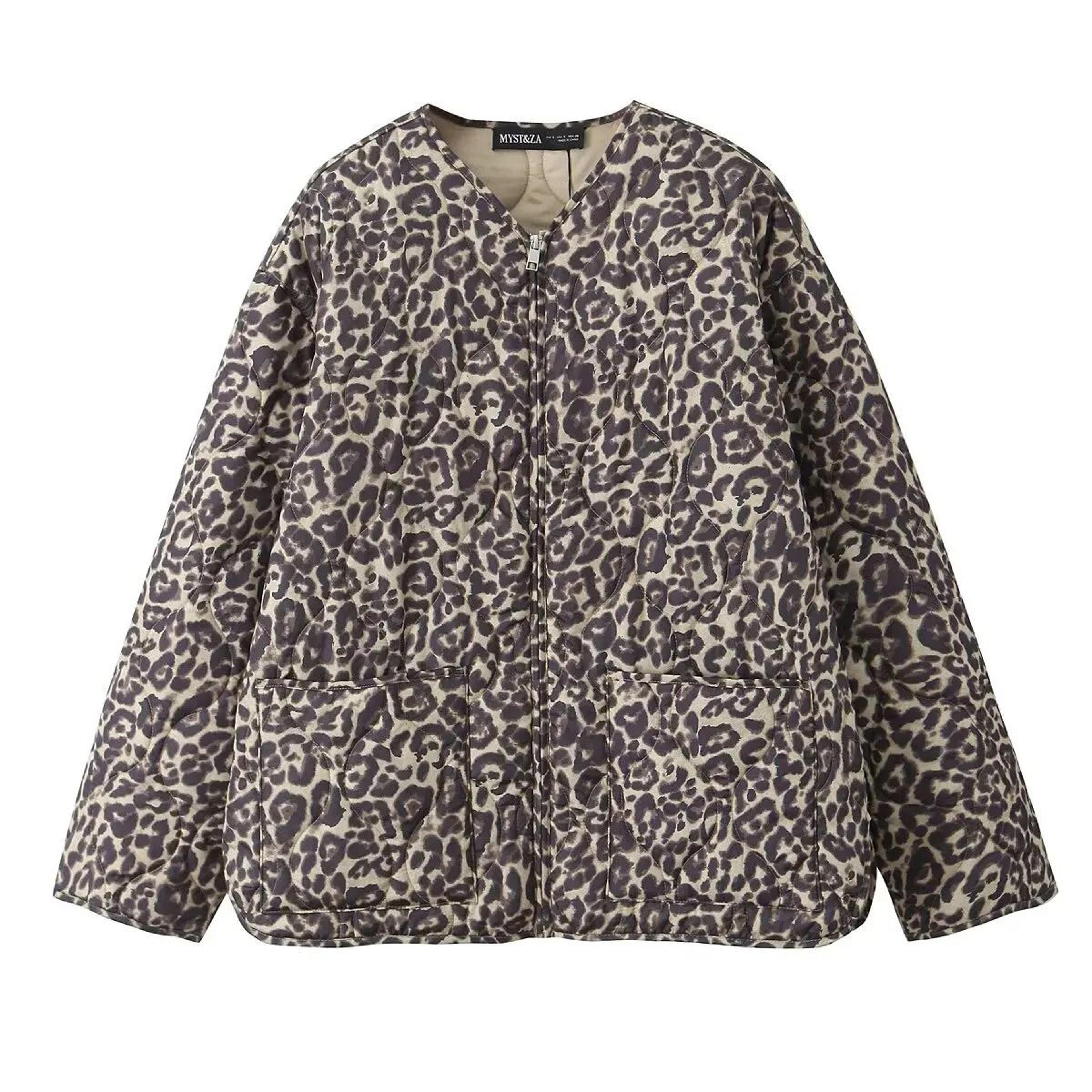 Womens Fashion Round Neck Curled Edge Cotton Jacket 6