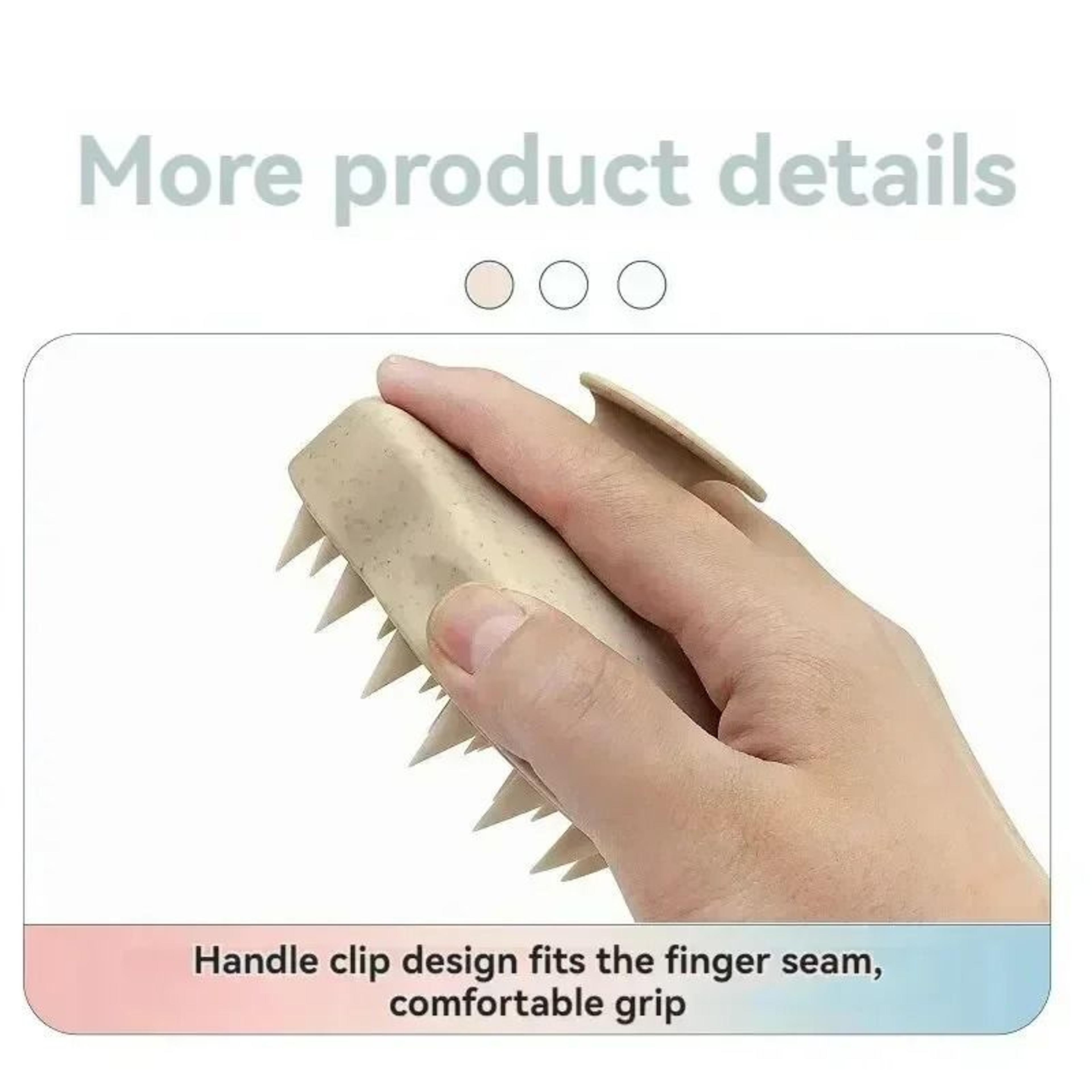 EcoFriendly Silicone Scalp Massager  Wheat Straw Hair Wash Brush 2